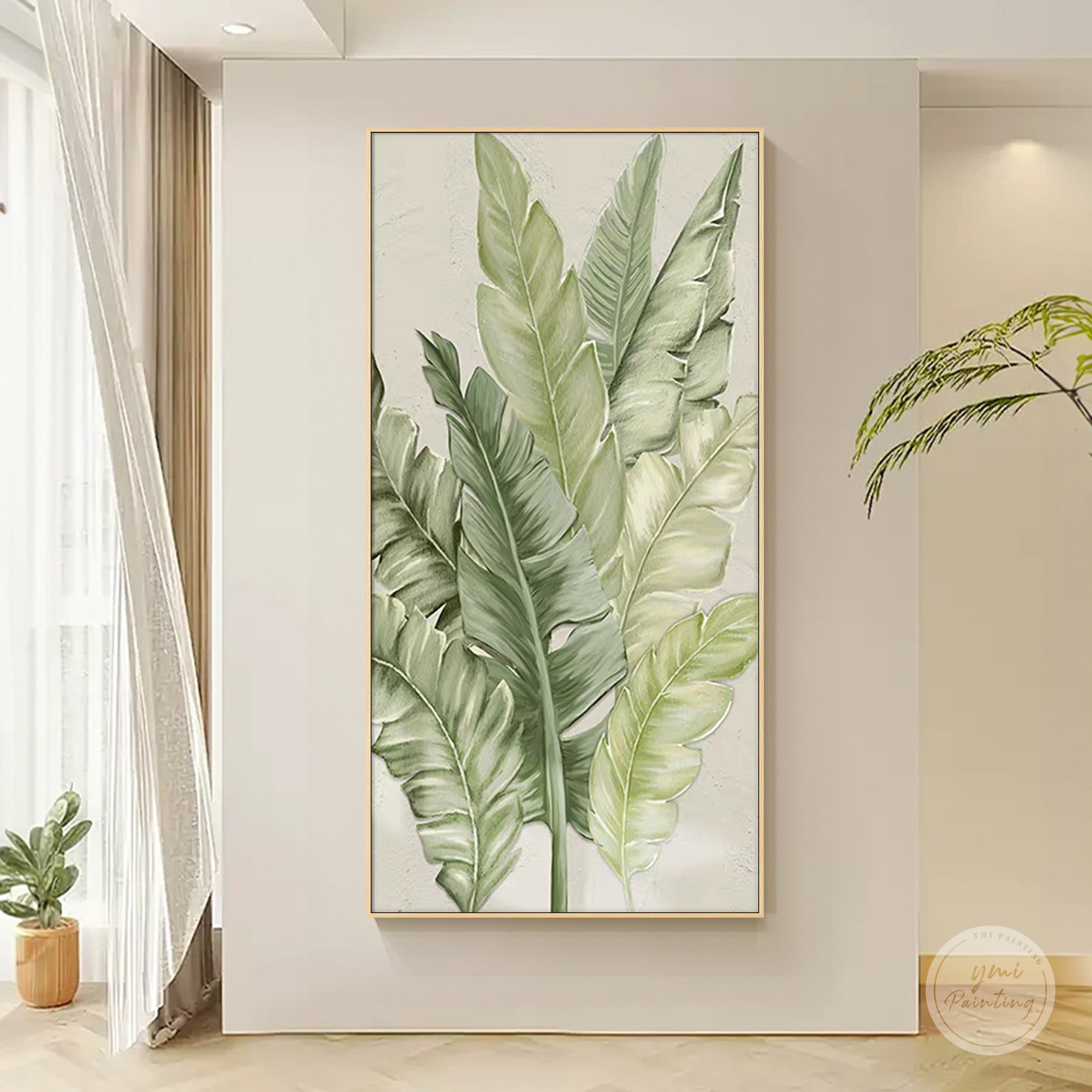 Handcrafted Tropical Leaf Art: Bring Nature Indoors with Unique Botanical Paintings