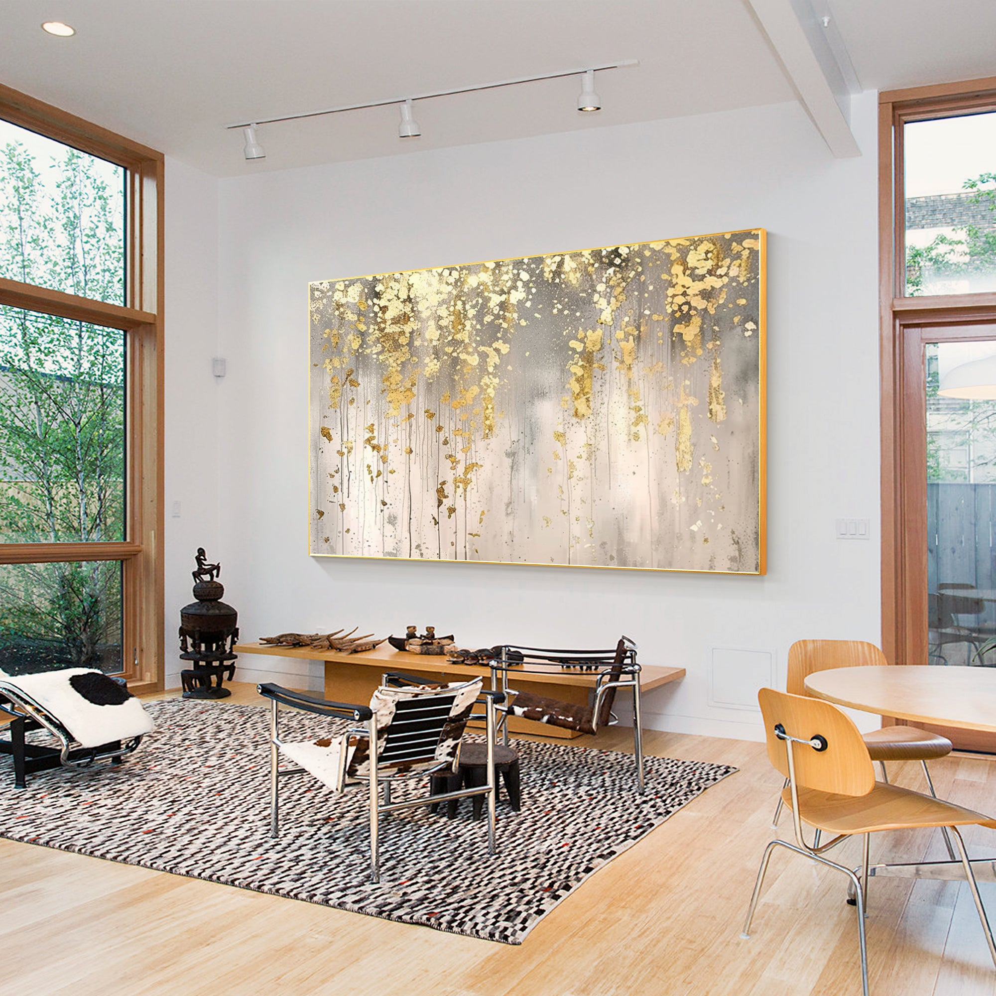 large Gold Foil Art for living room