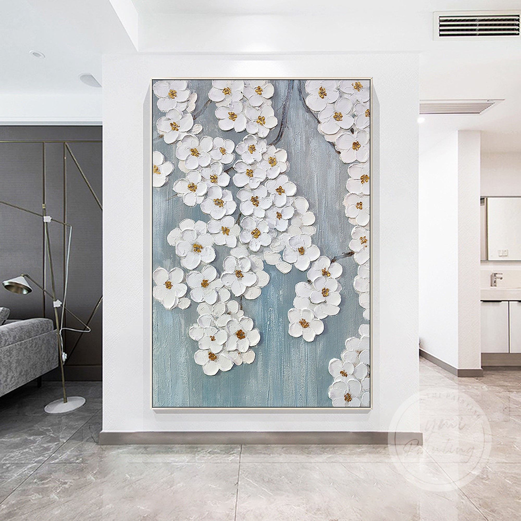 large flower painting for room decor