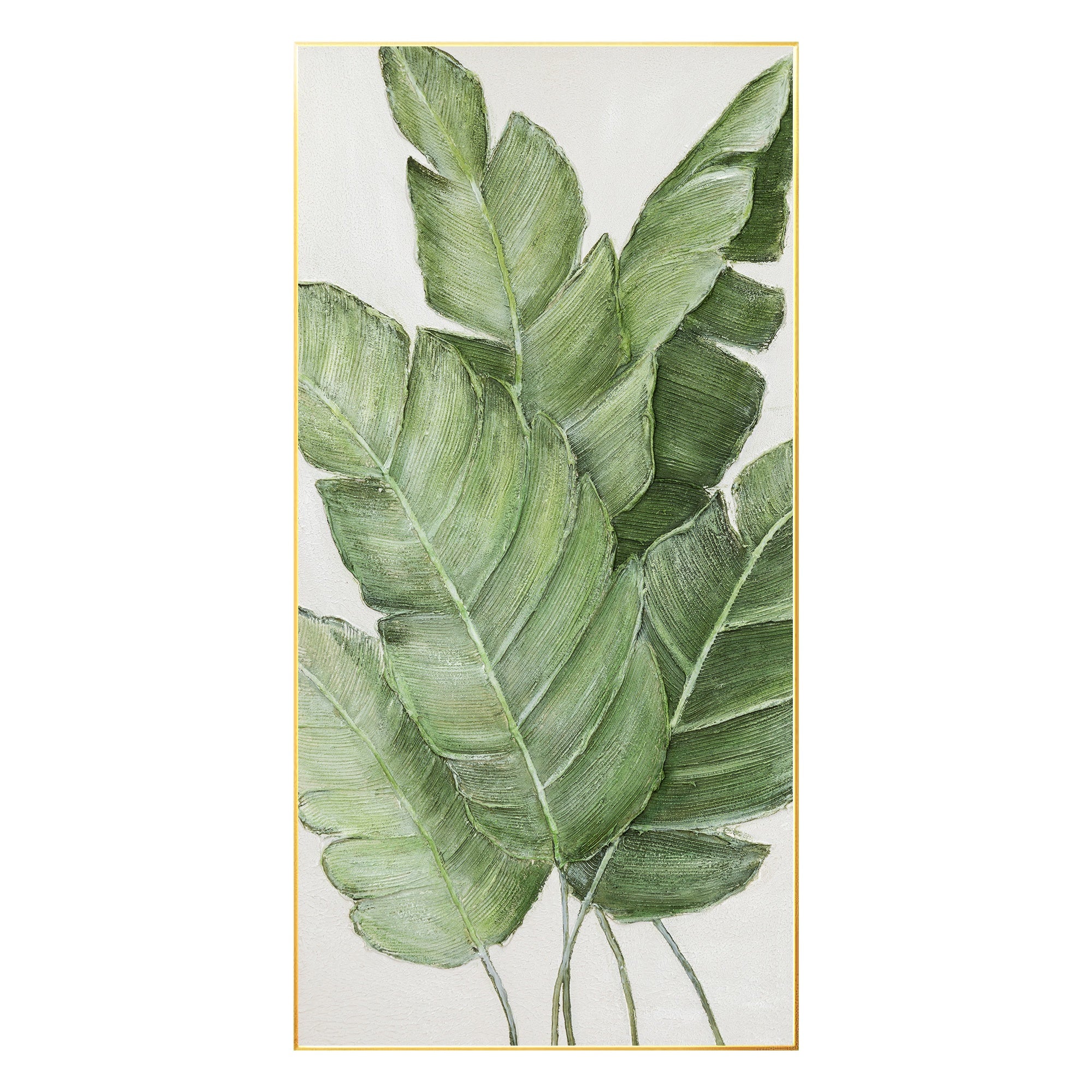 Original plant-themed canvas art, textured with palette knife technique.
