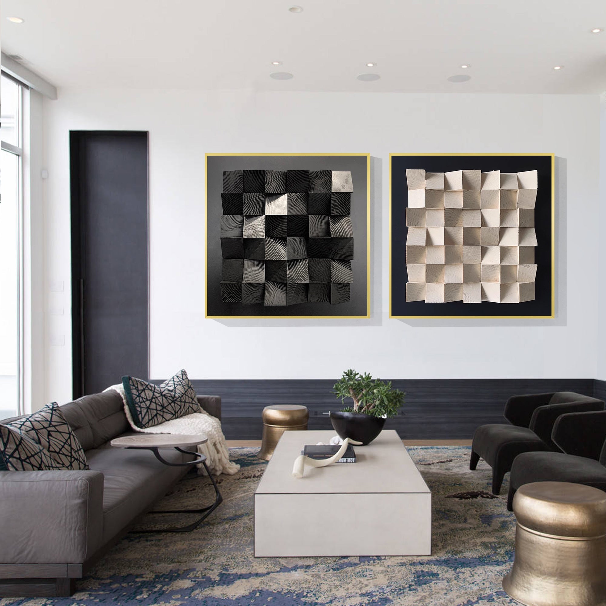 Set of 2 Wood Art #FW017