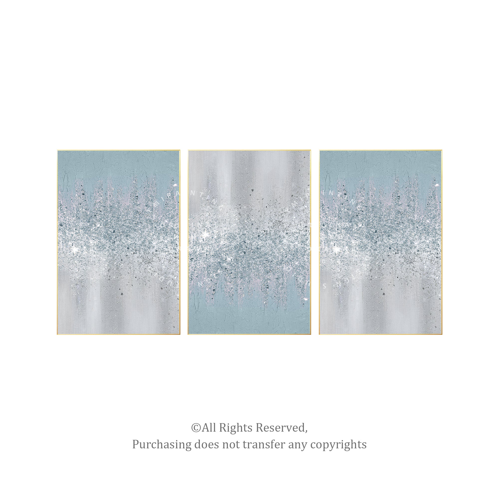 Giltter Light Blue Texured Painting