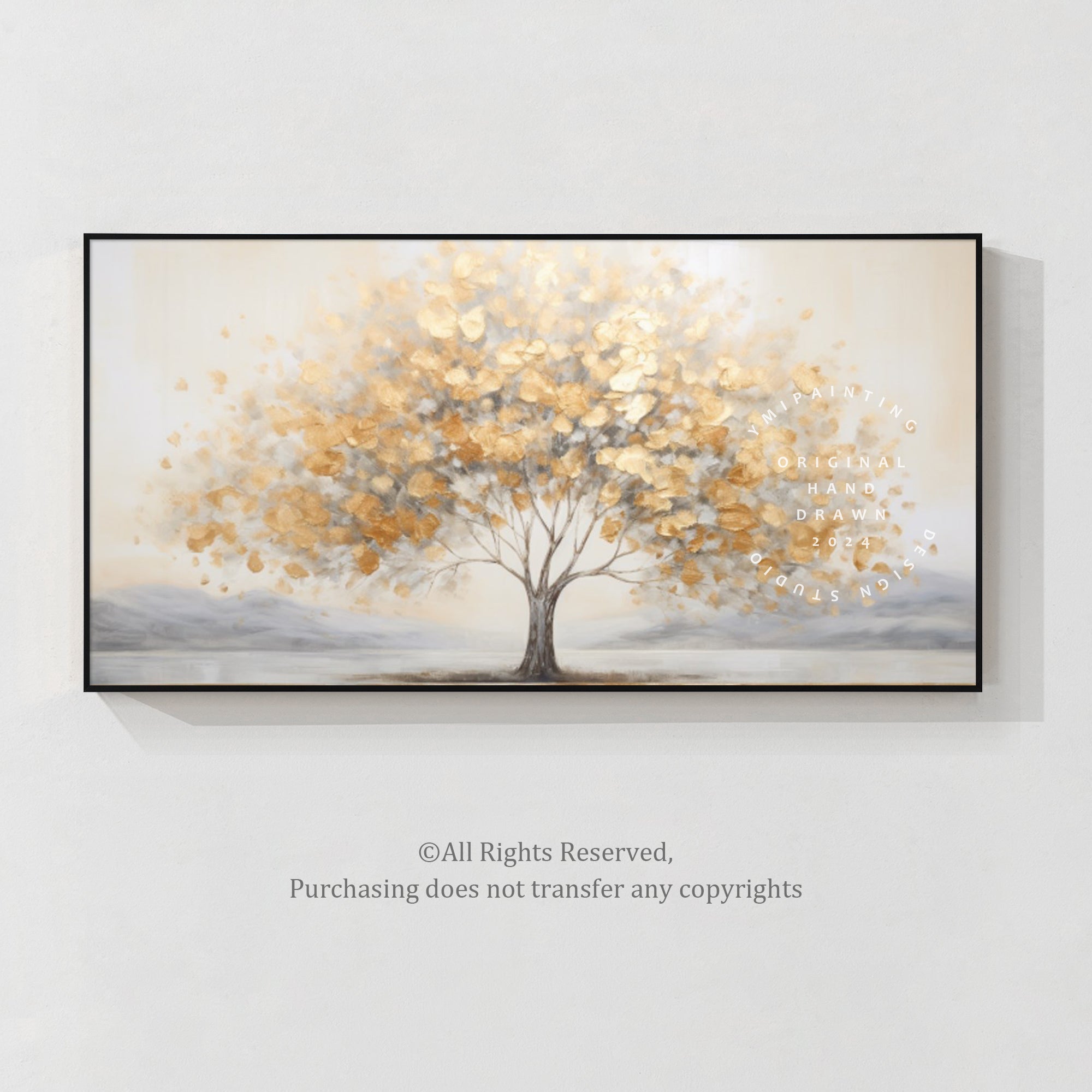 gold and gray abstract wall art