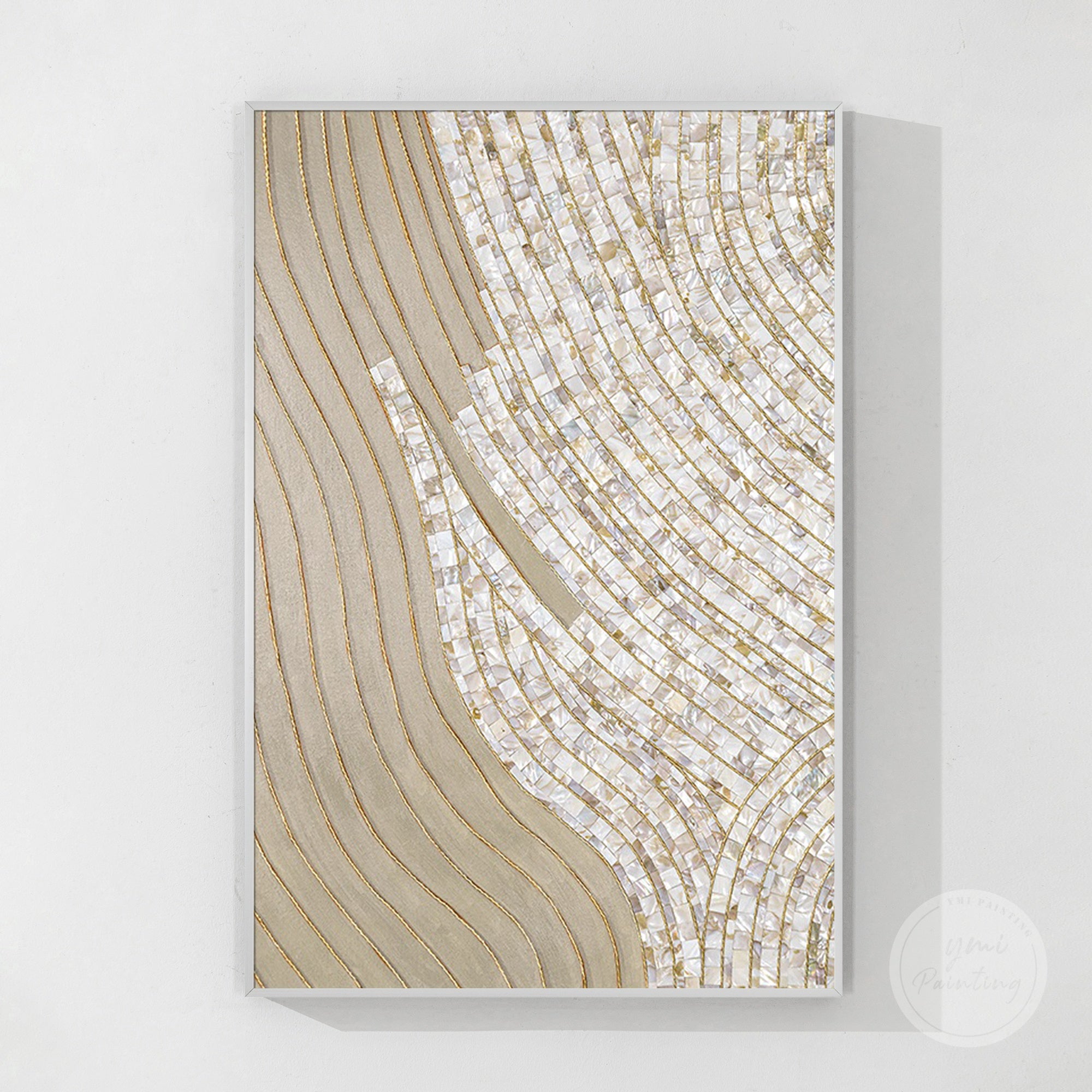 3D mosaic wall painting, perfect for coastal retreats or beach-inspired interiors.