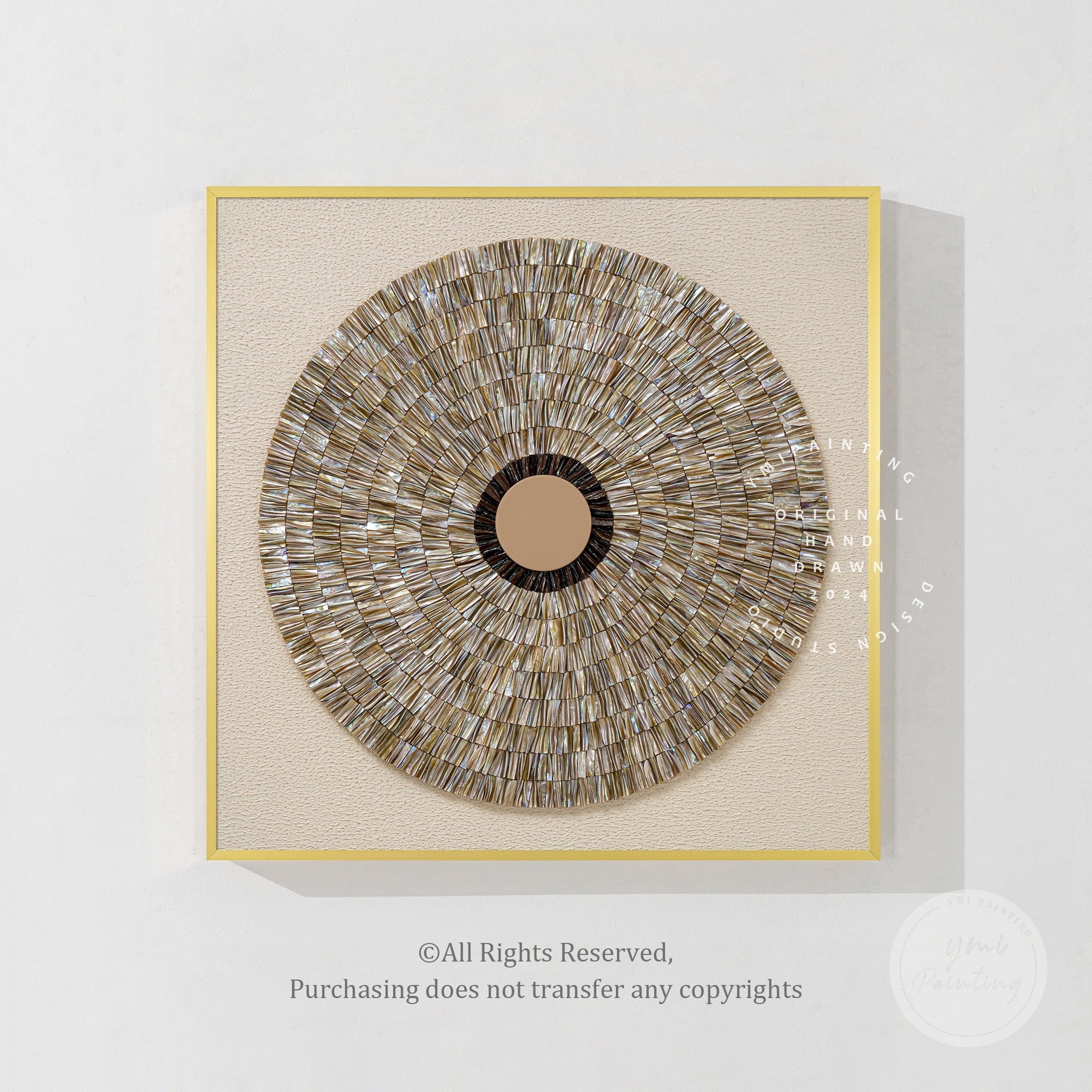 3D wall painting with oyster shells, adds visual interest to contemporary interiors.