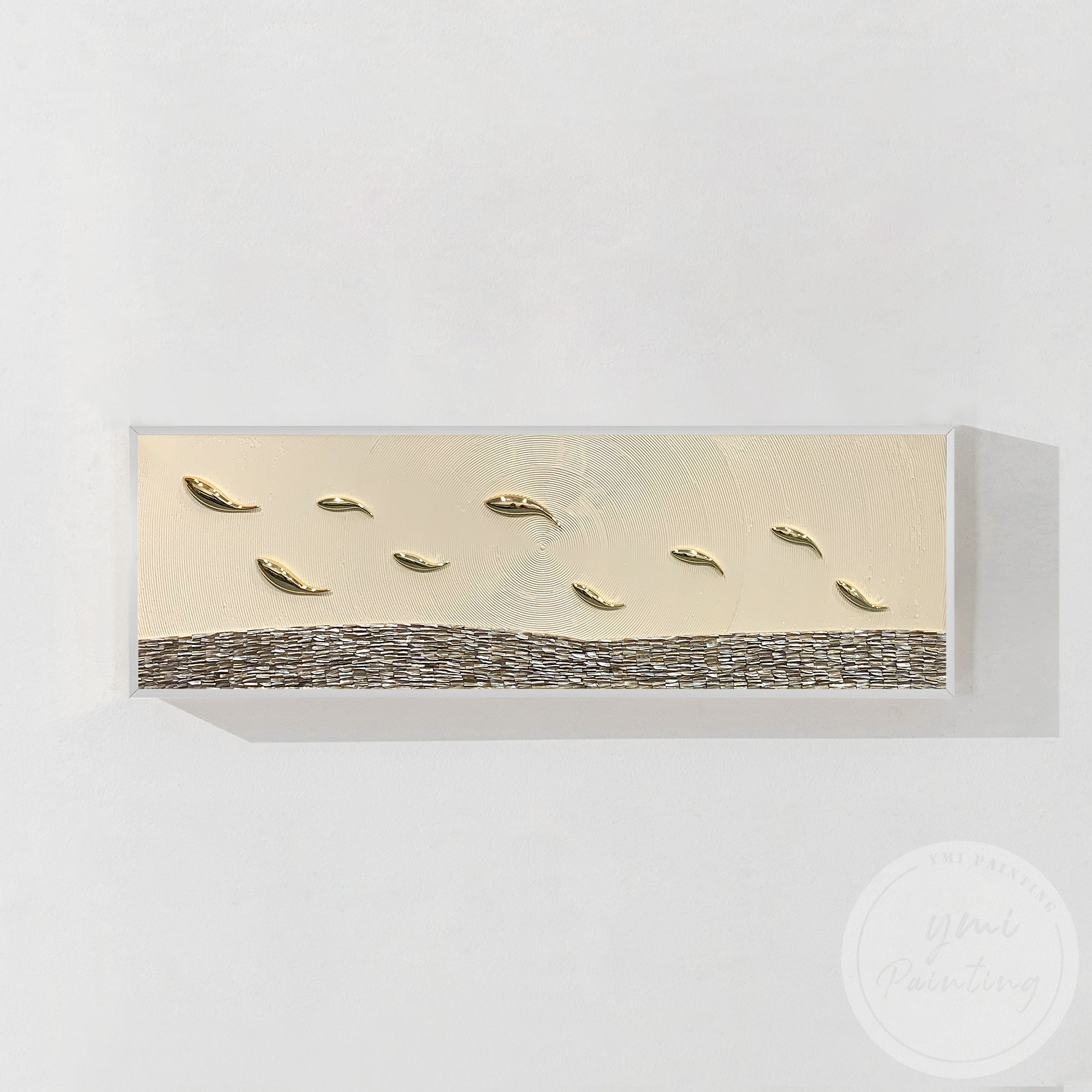 Luxury gold fish artwork for modern coastal home decor