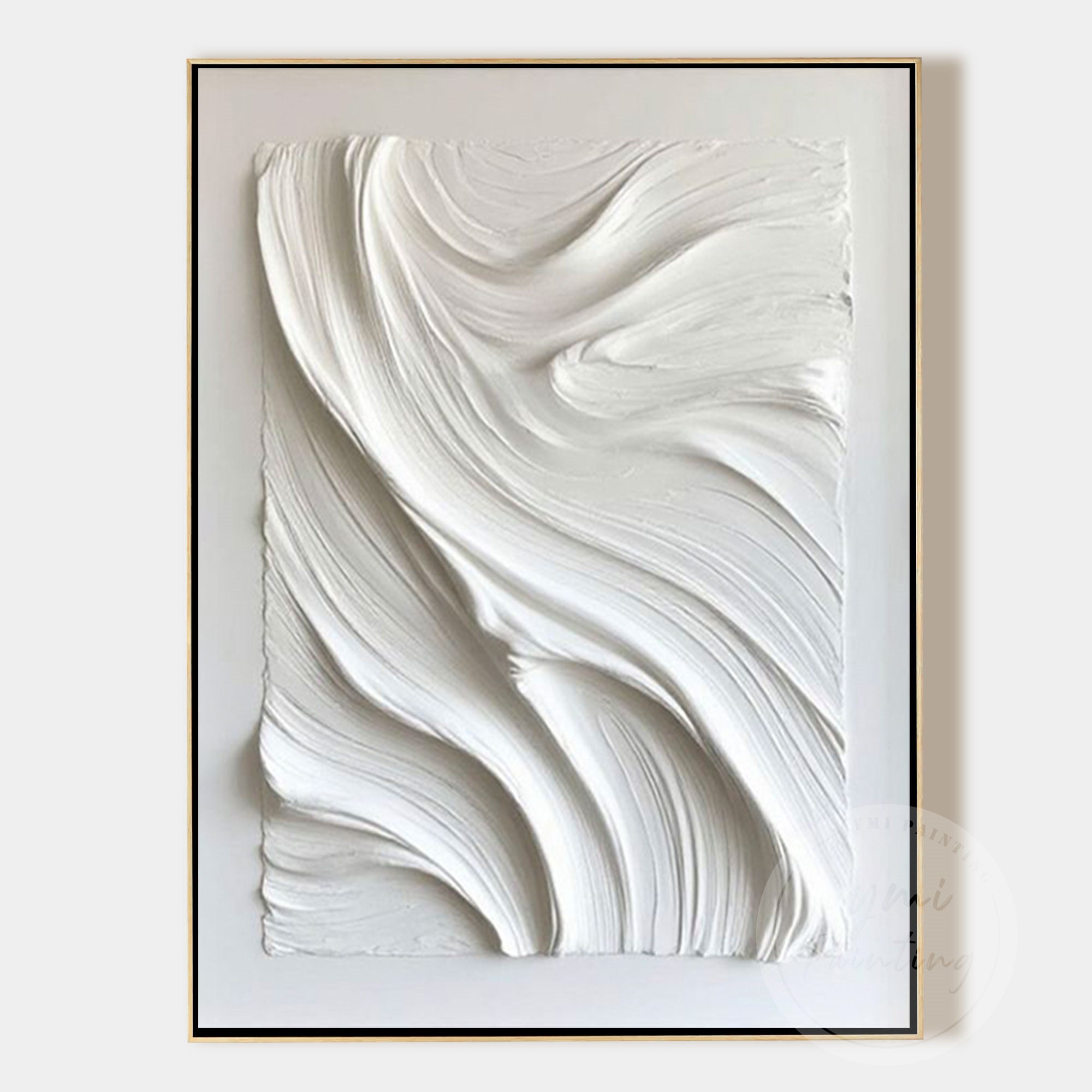 Luxury modern white abstract plaster artwork for living space