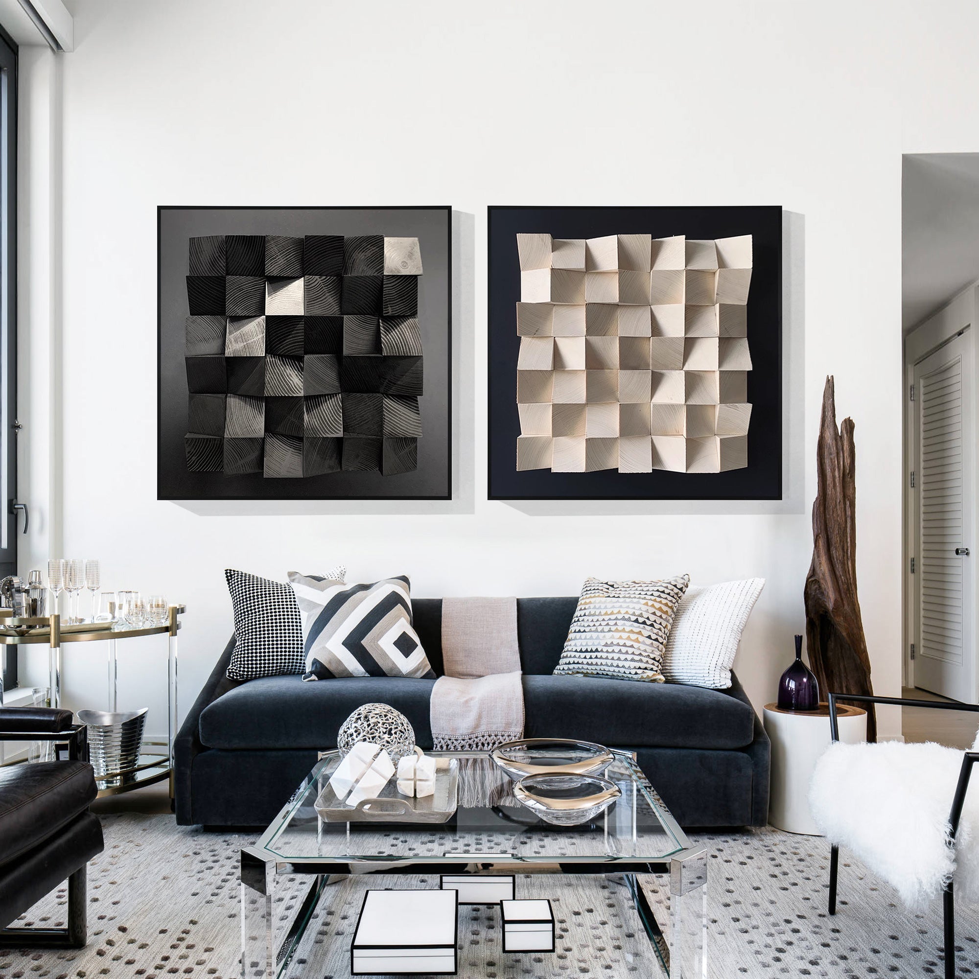 Set of 2 Wood Art #FW017