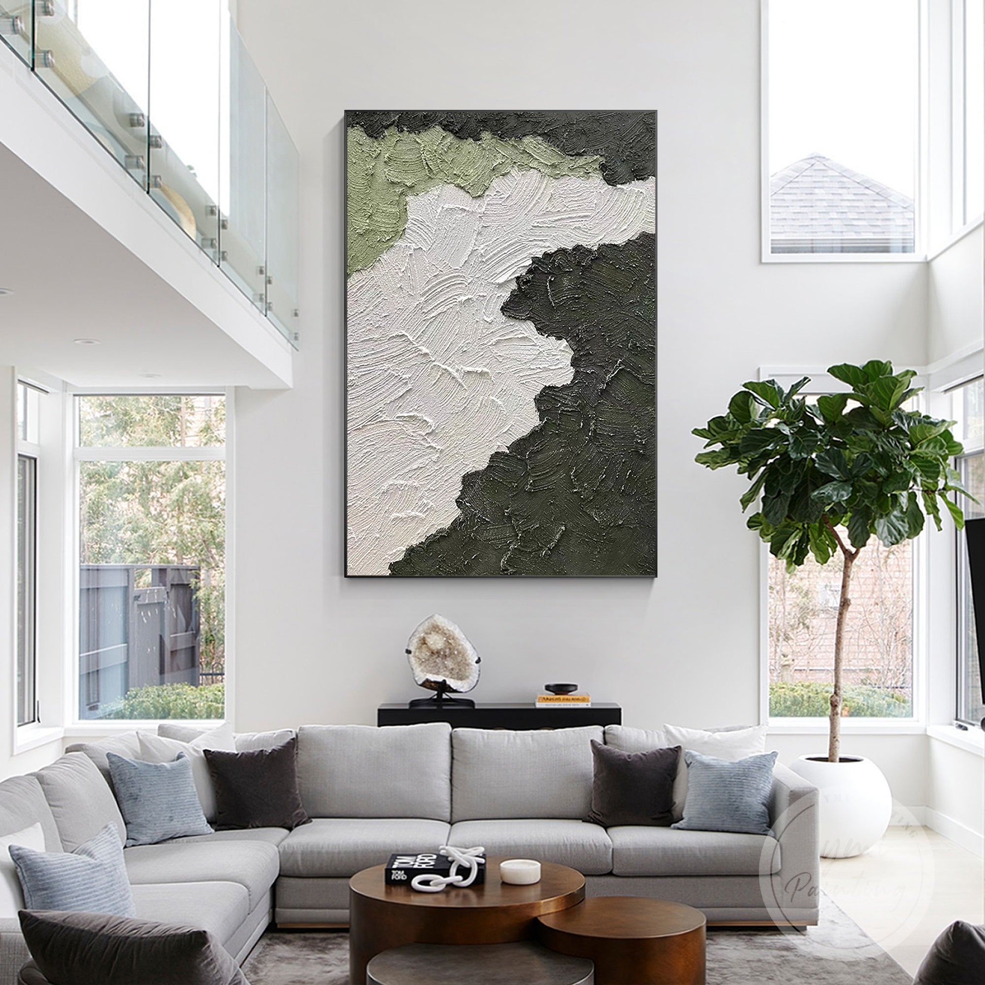 Groene abstracte wandkunst #CA0653