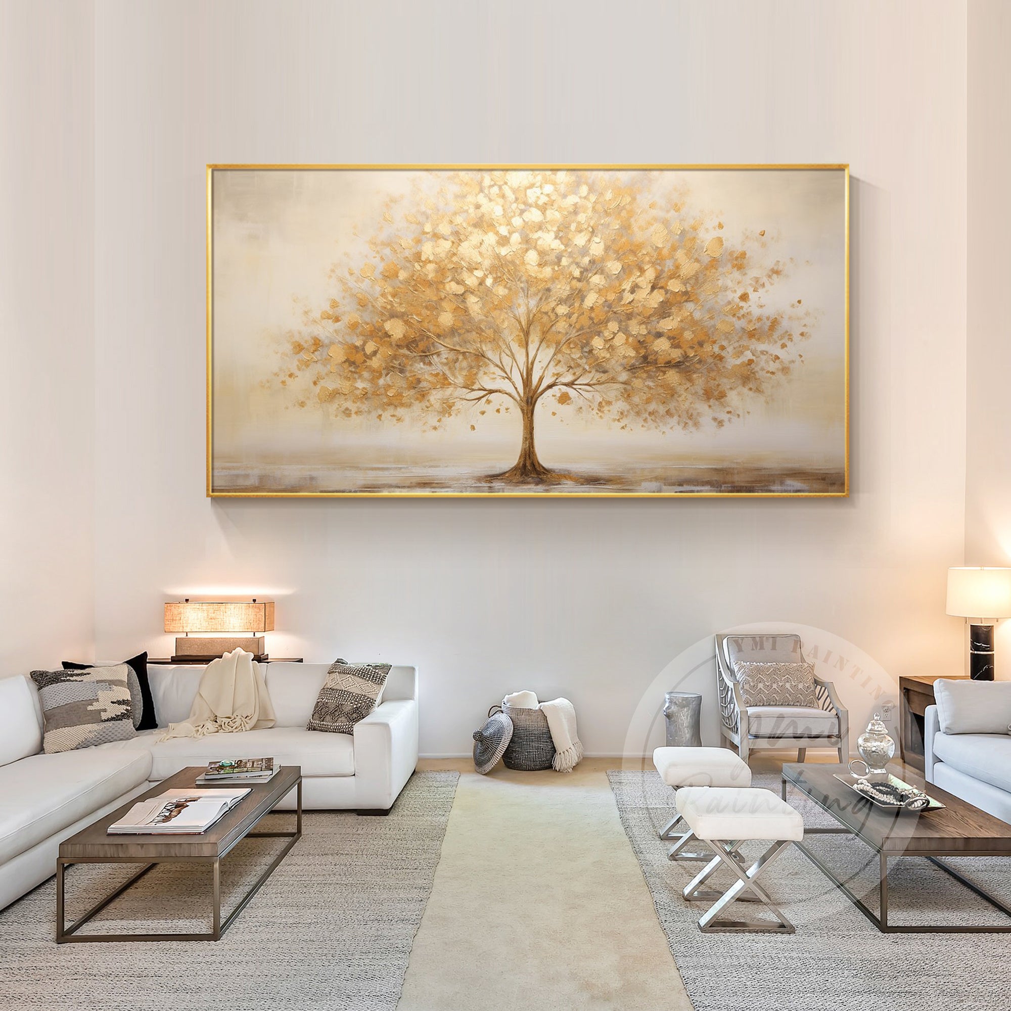 gold leaf abstract wall art