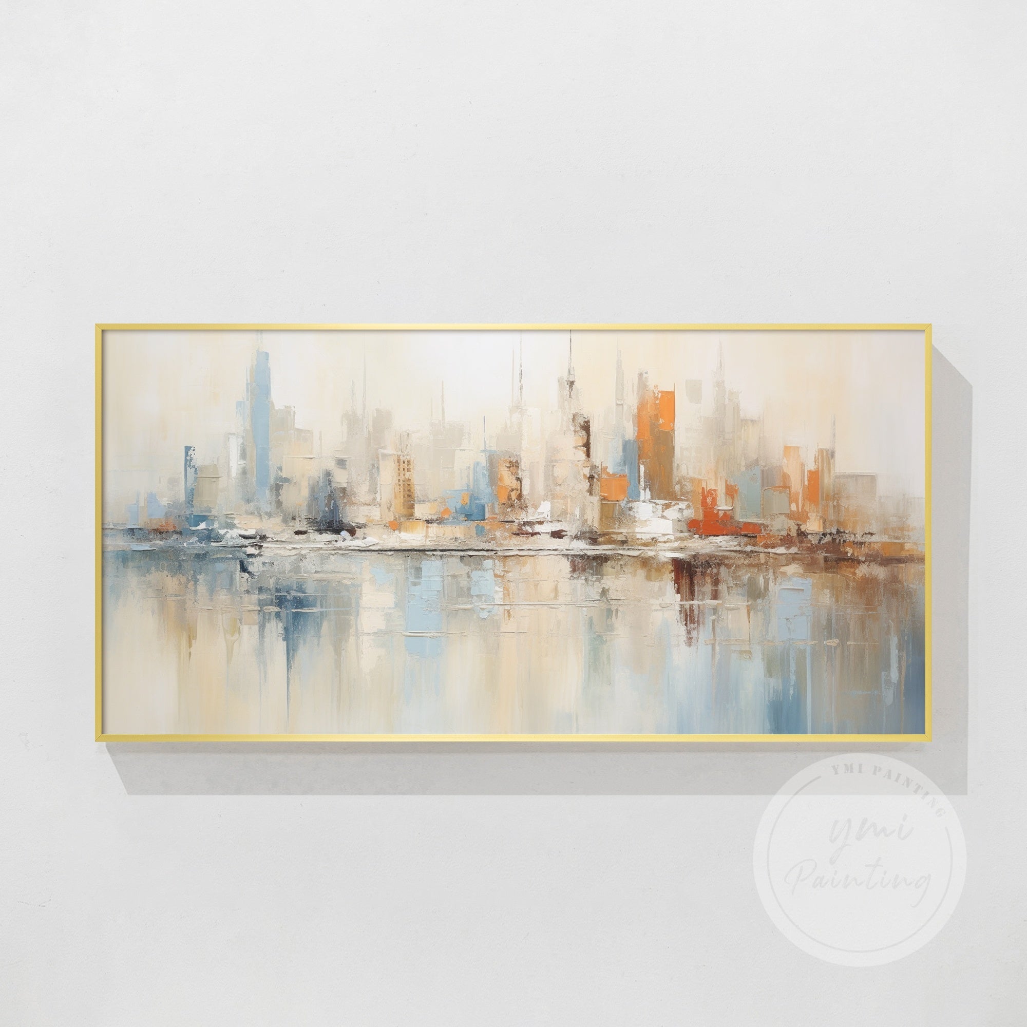 Abstrakte beige Landschaft Wandkunst