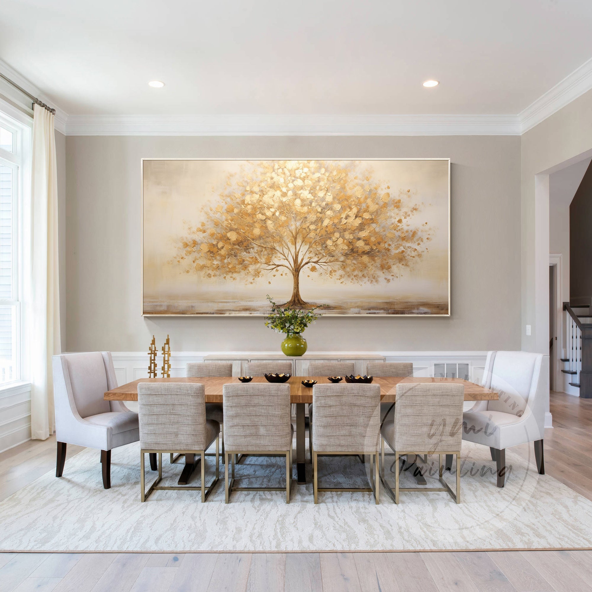 gold leaf abstract wall art
