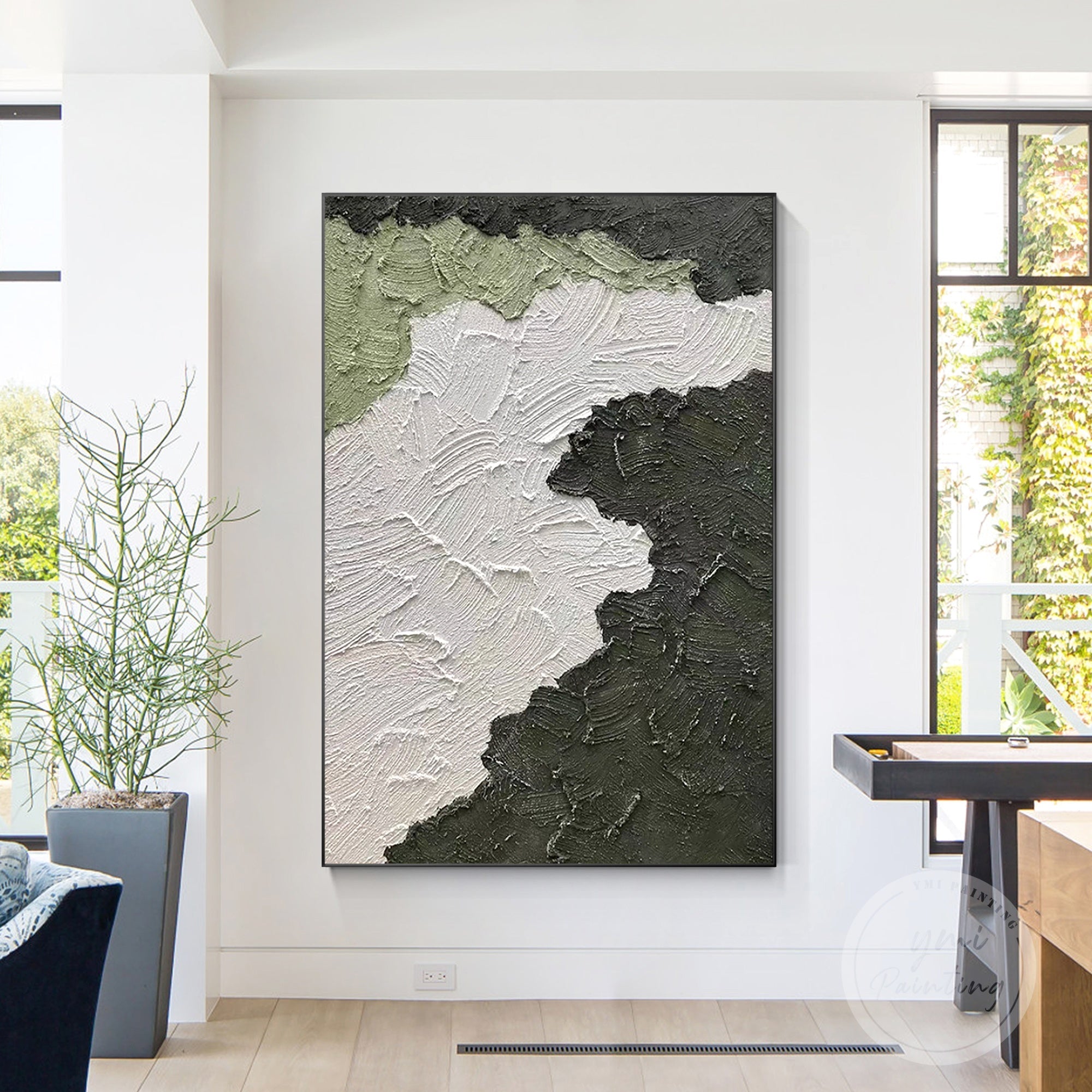 Groene abstracte wandkunst #CA0653