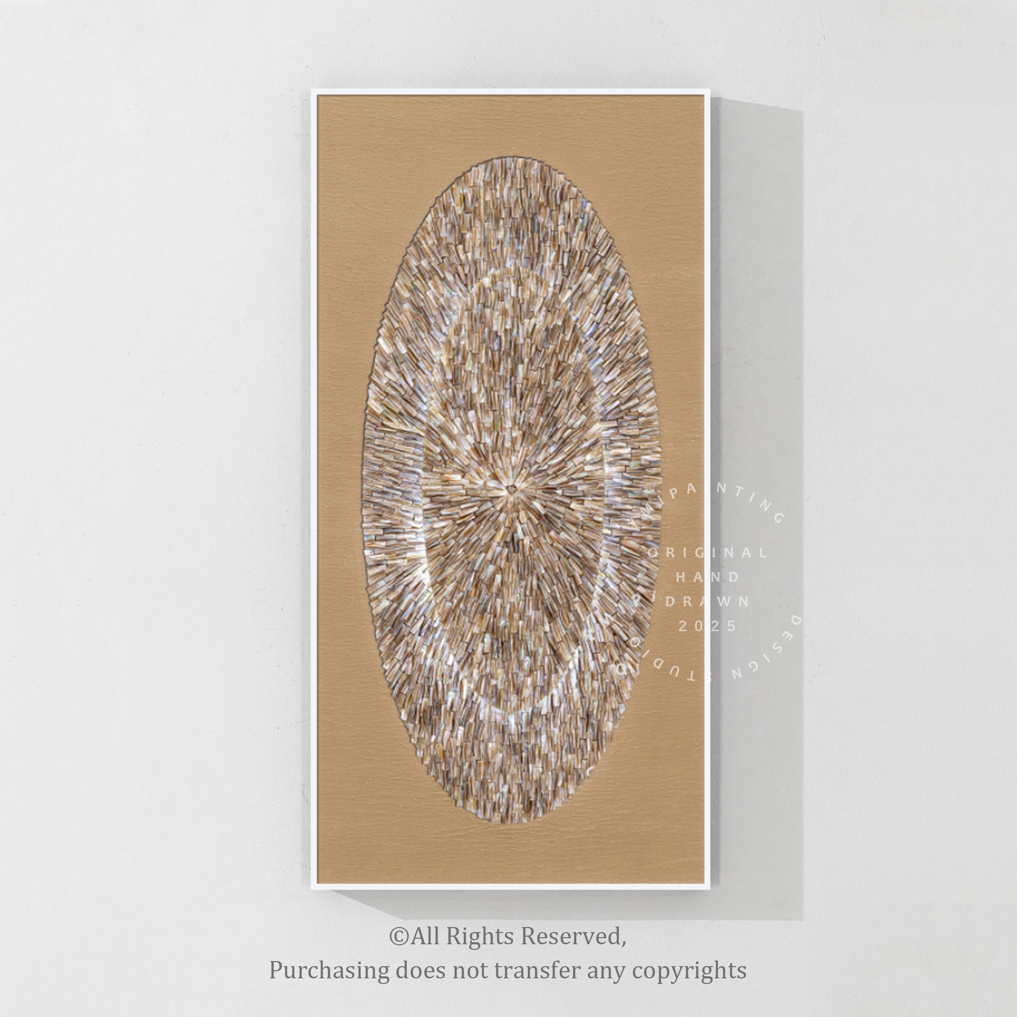Abstrakte beige Landschaft Wandkunst