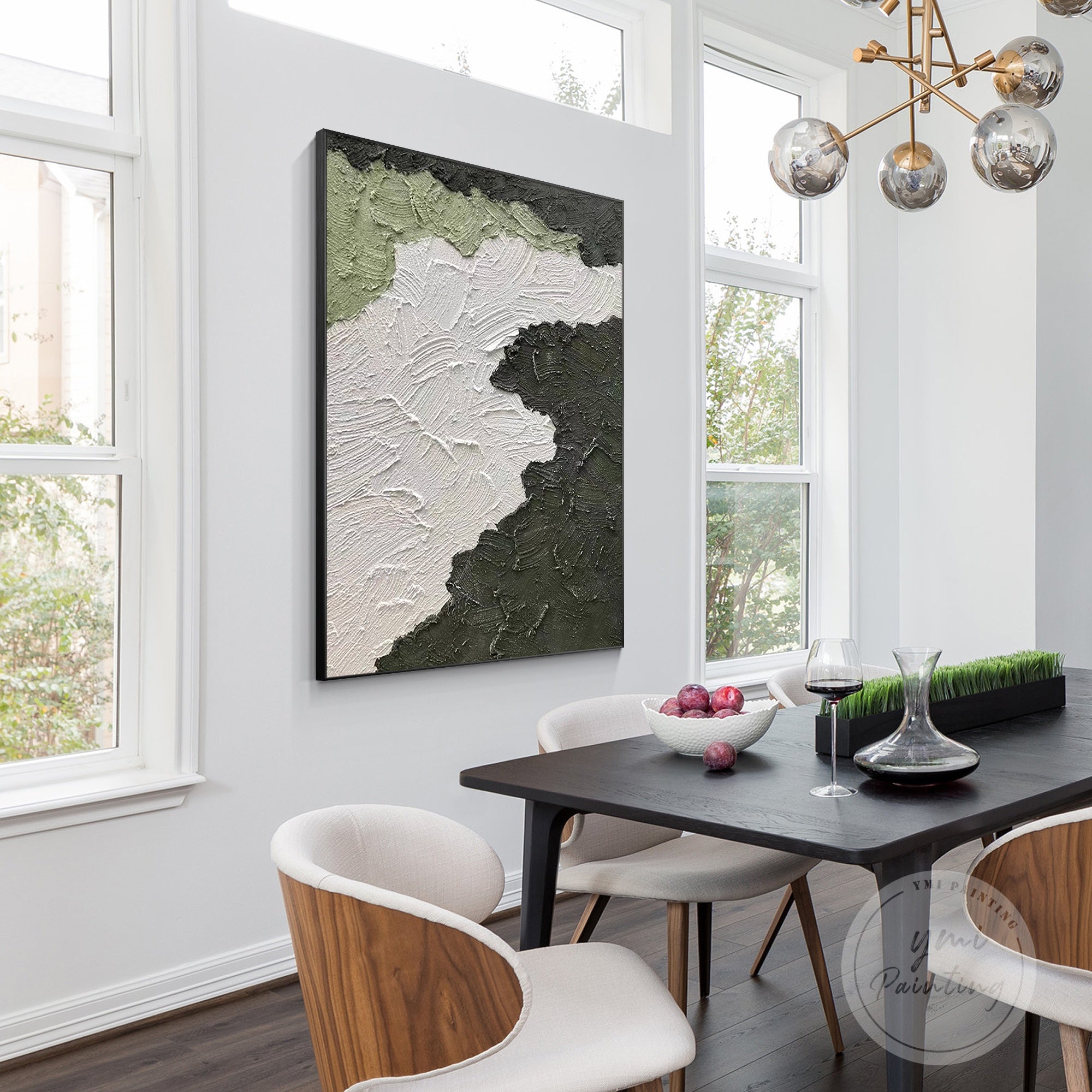 Groene abstracte wandkunst #CA0653