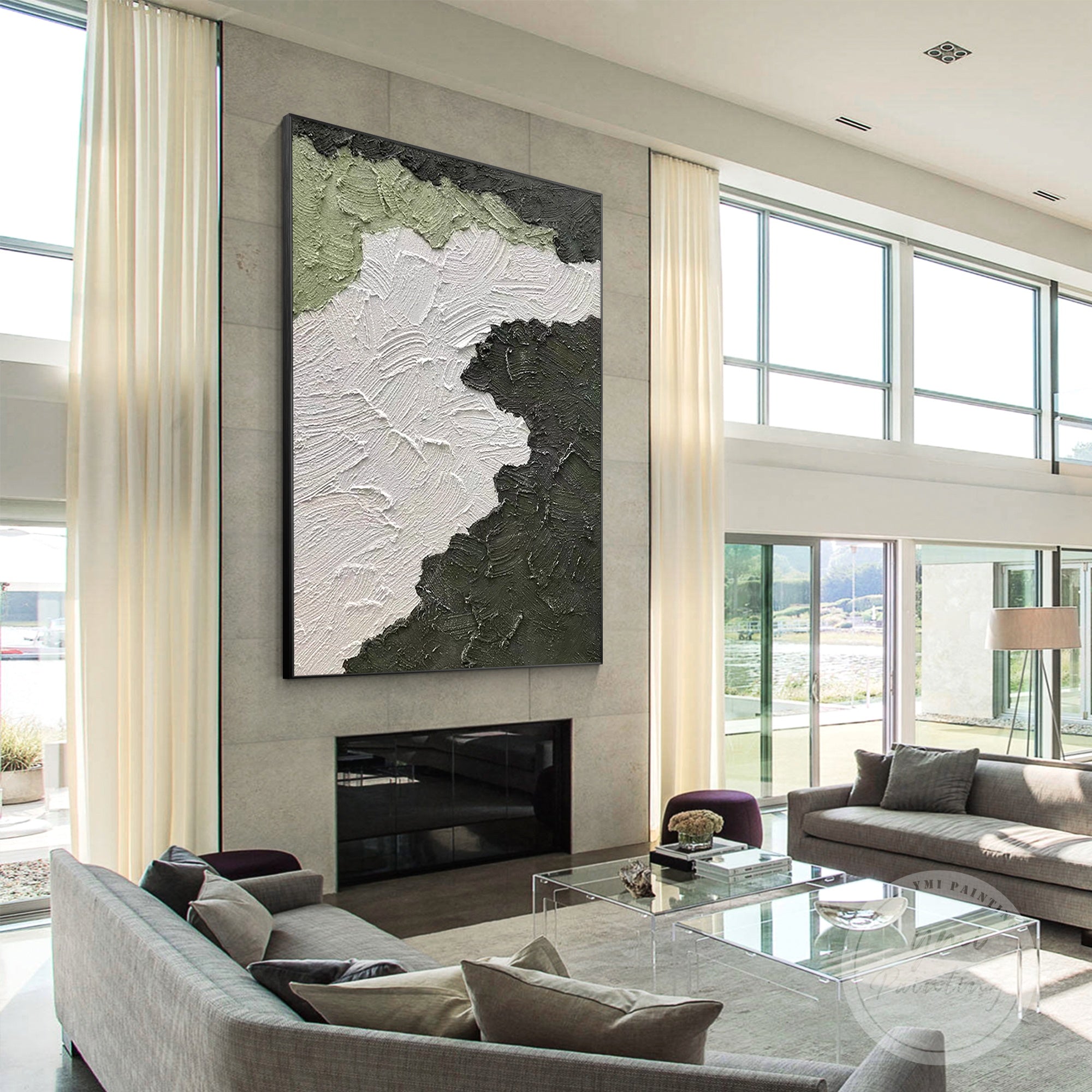 Groene abstracte wandkunst #CA0653