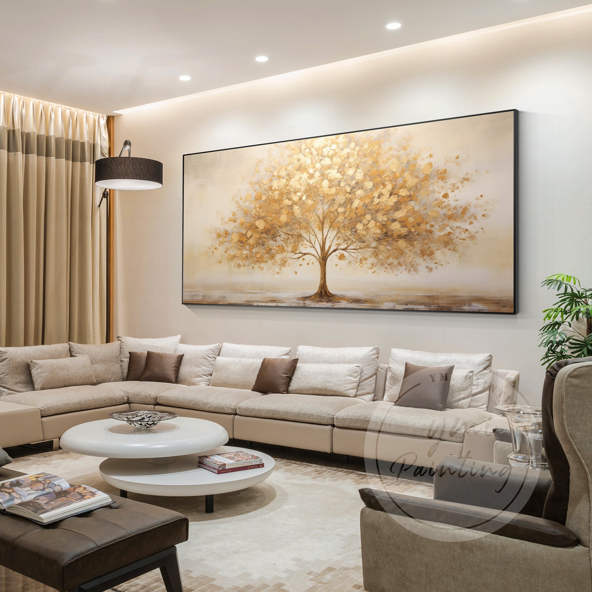 gold leaf abstract wall art