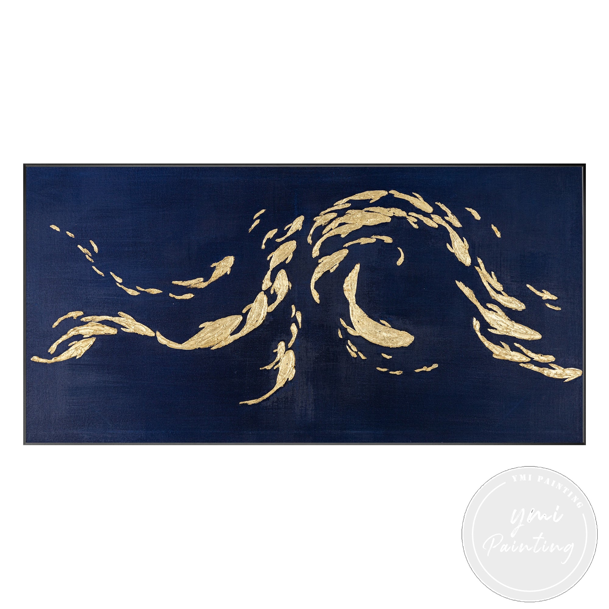 Framed marine life canvas art for modern coastal interiors