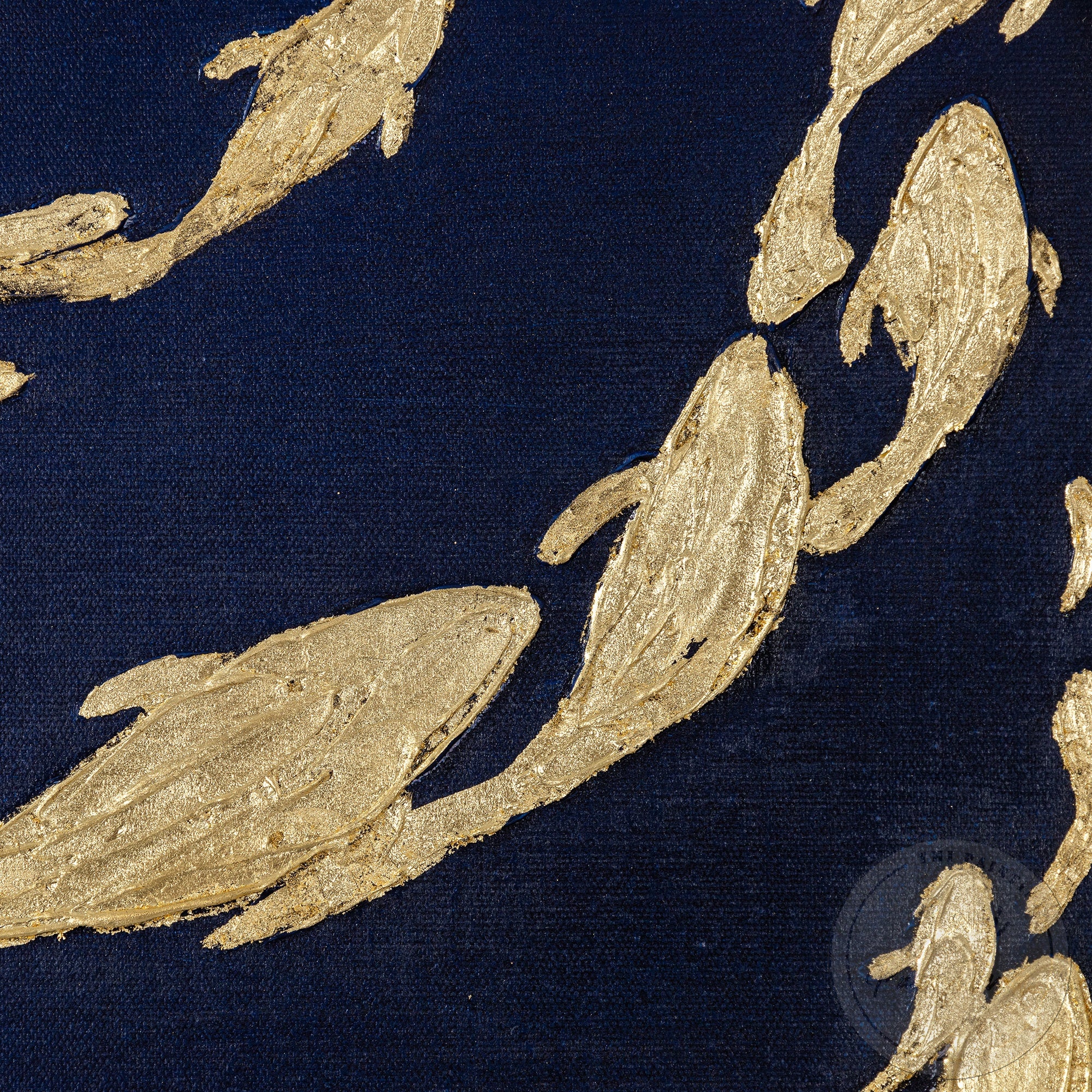Oversized school of fish canvas for living room decoration