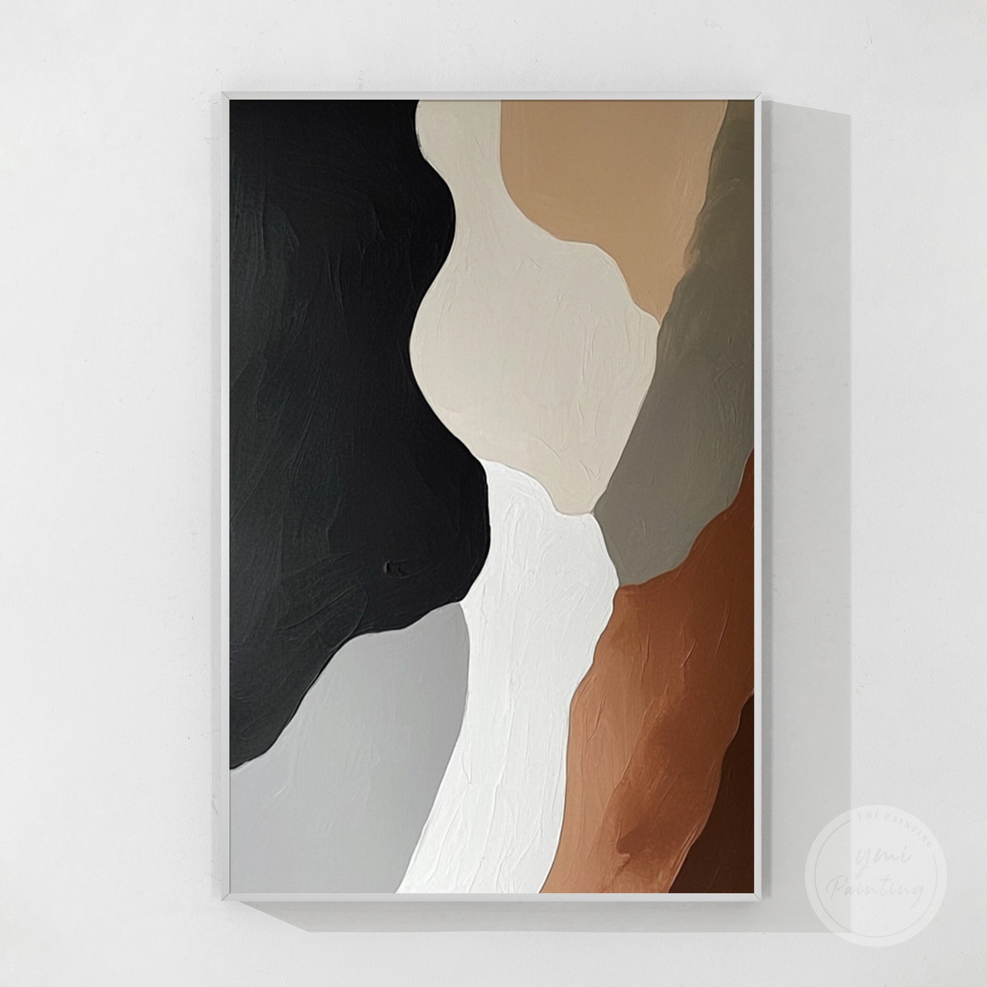Large neutral abstract canvas bringing harmony to any living space.