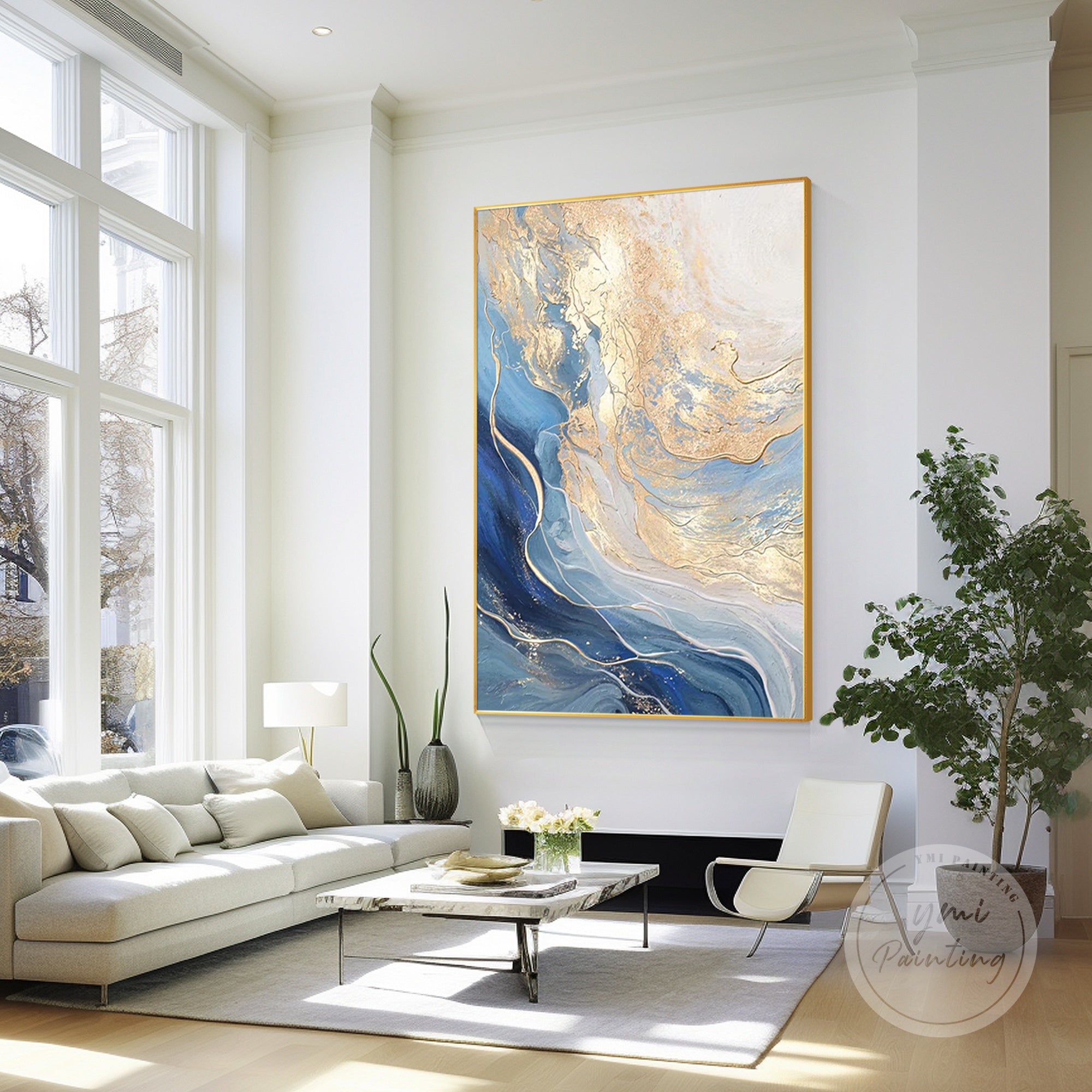 Statement abstract wall art for luxury space