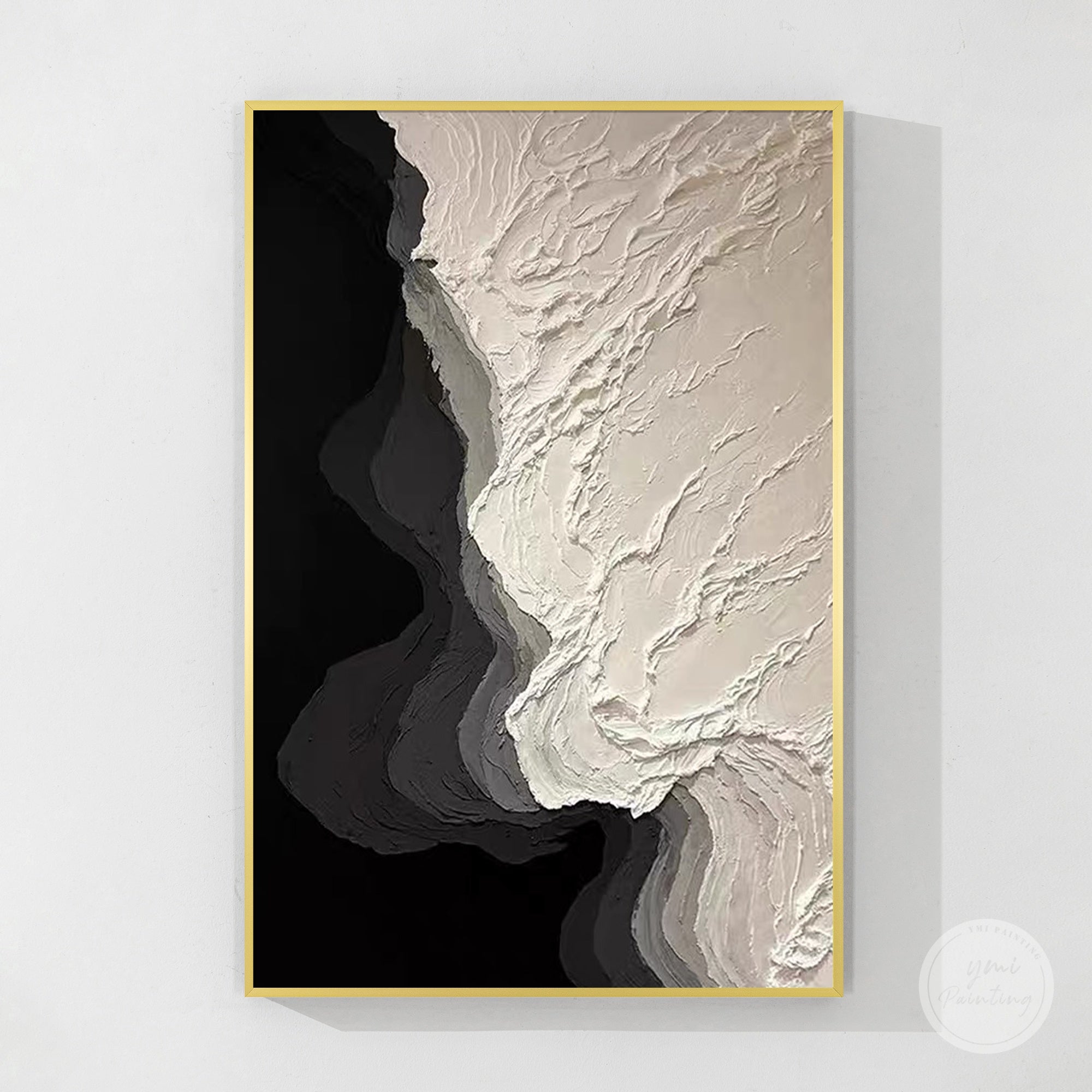 Contemporary wall art with sculptural surface texture
