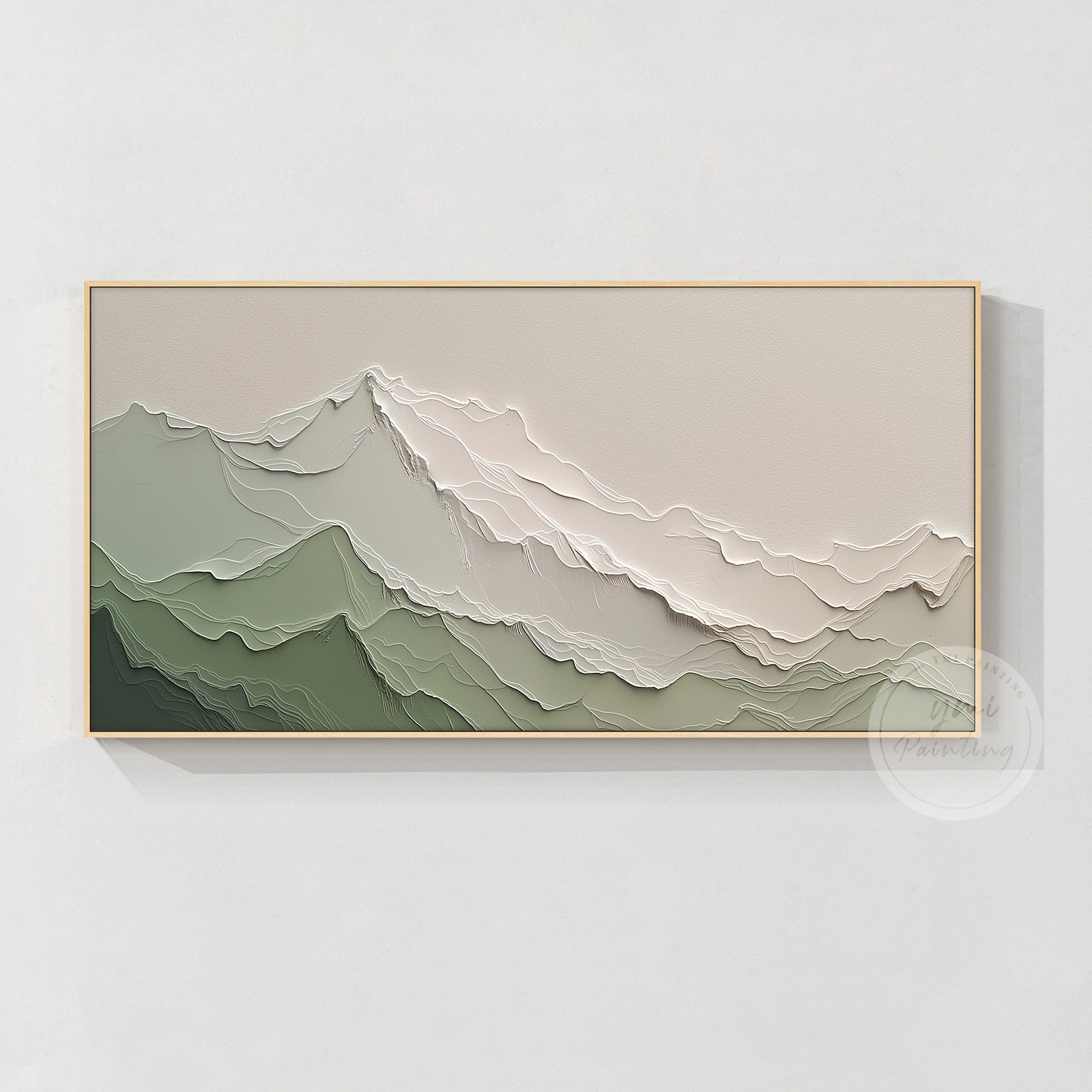 Layered mountain landscape art gift for art lover living room wall
