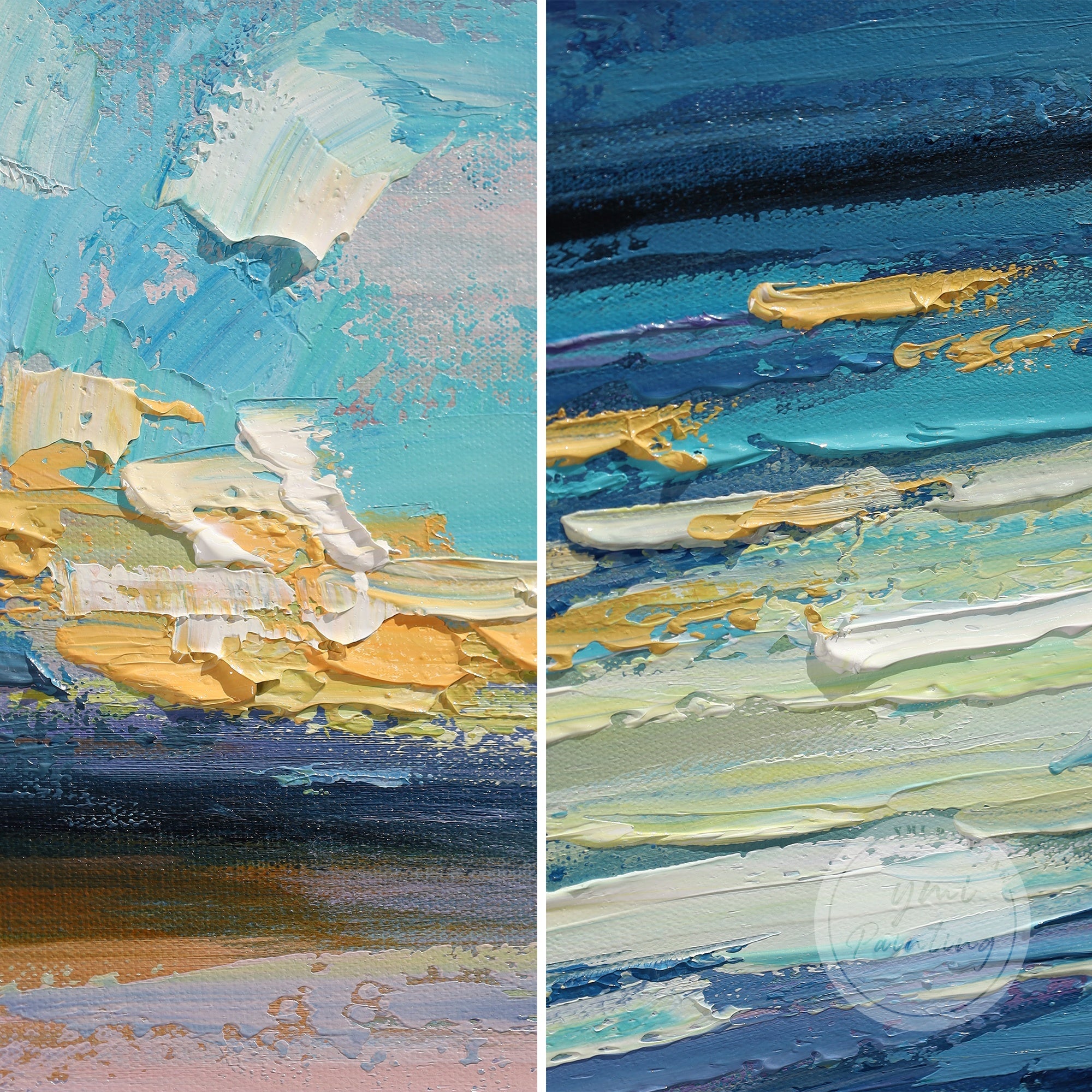 Sunset seascape with blue, purple, and pink hues