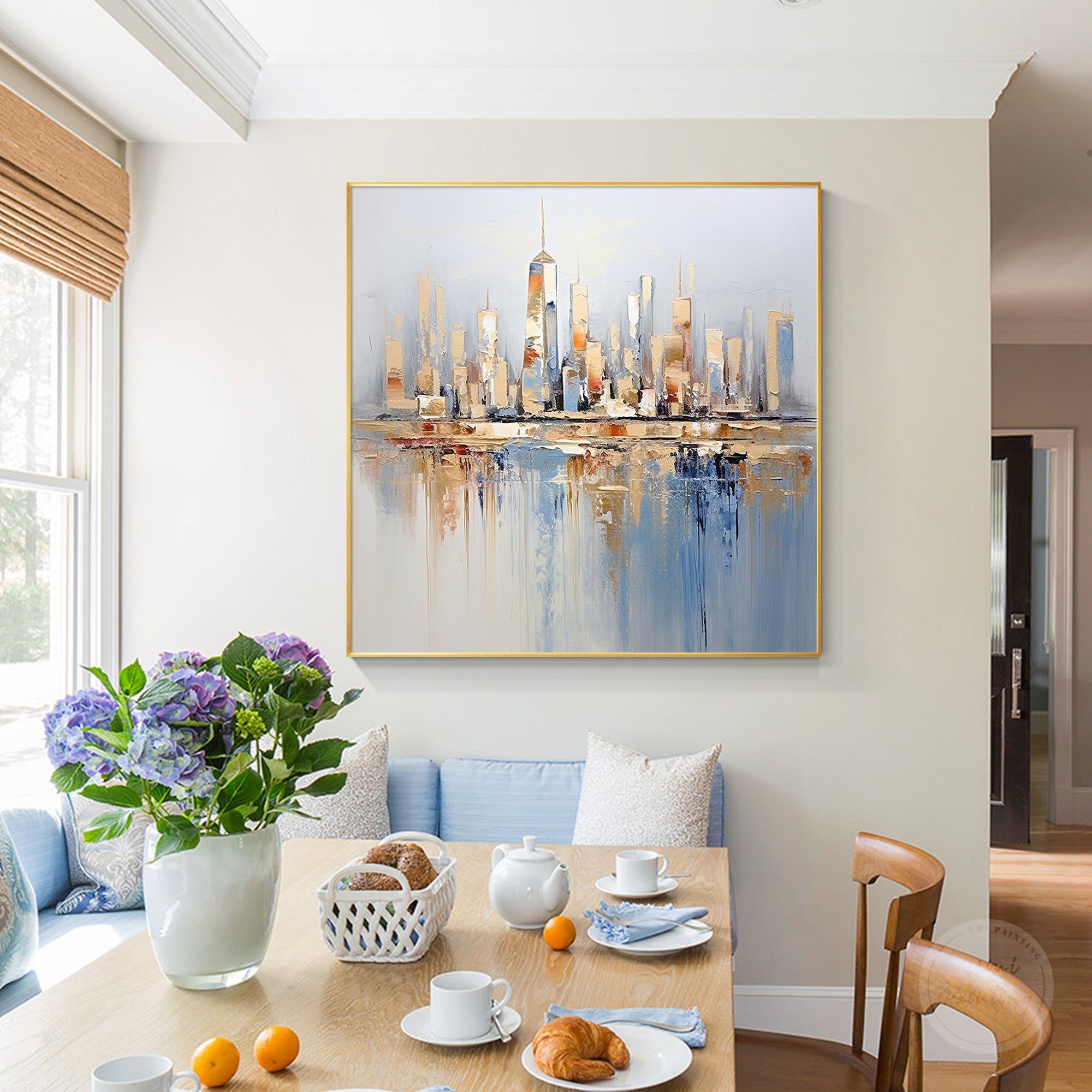 Modern skyscraper wall art for home decoration
