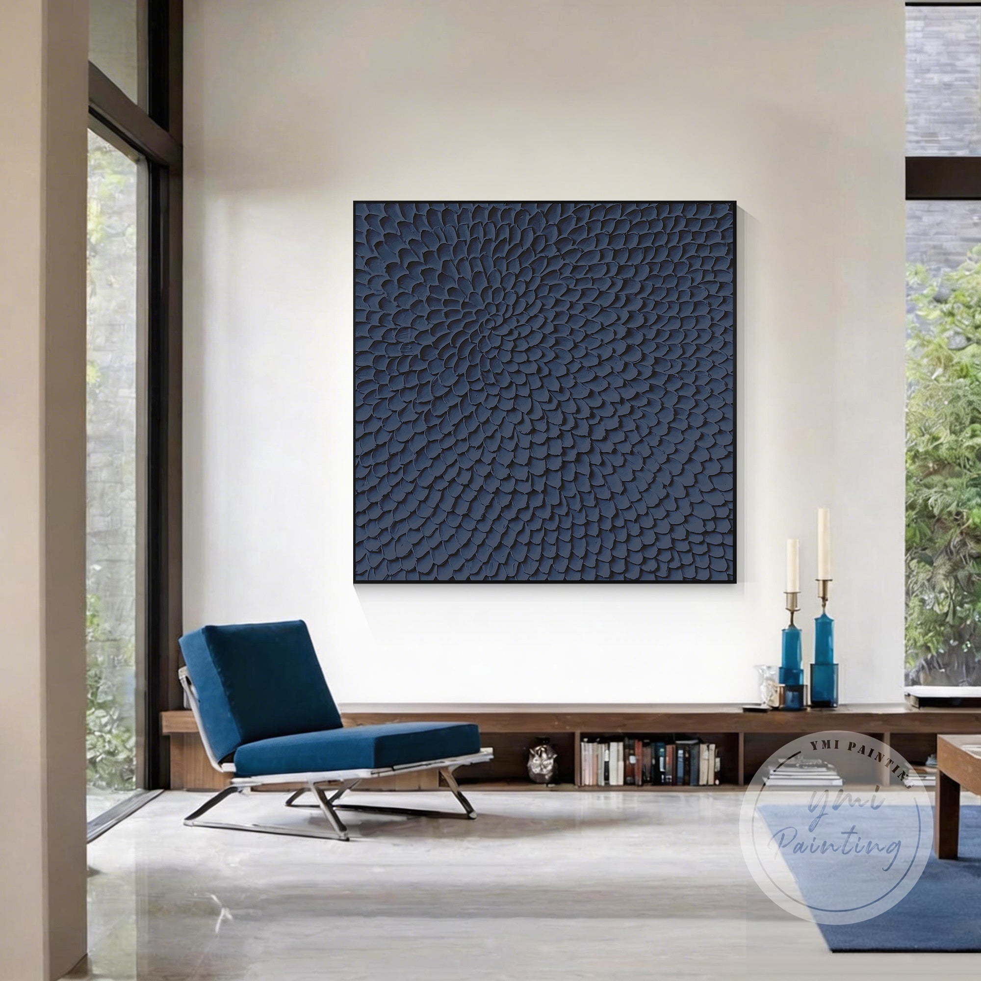 blue sculptural design