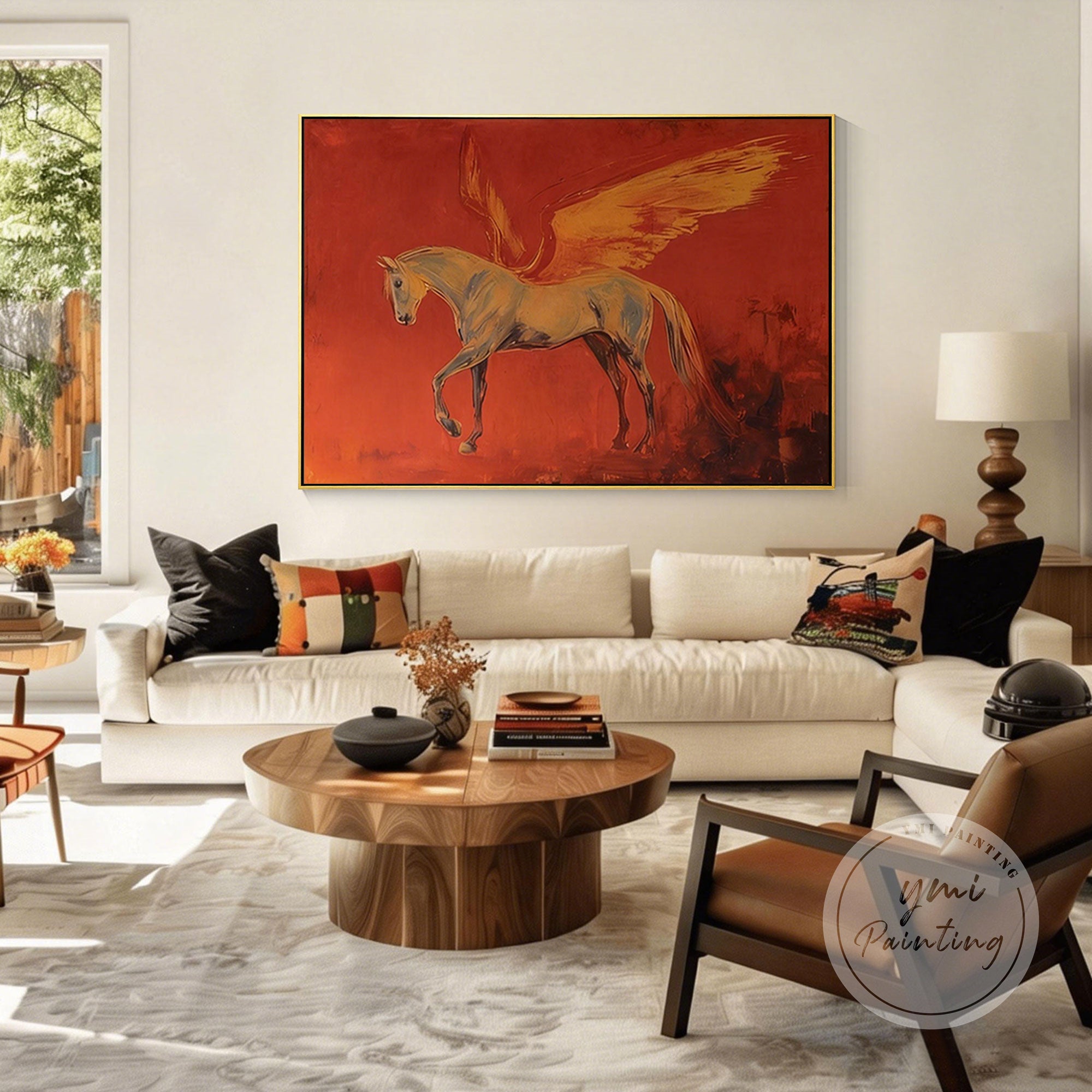 Abstract mythical horse canvas