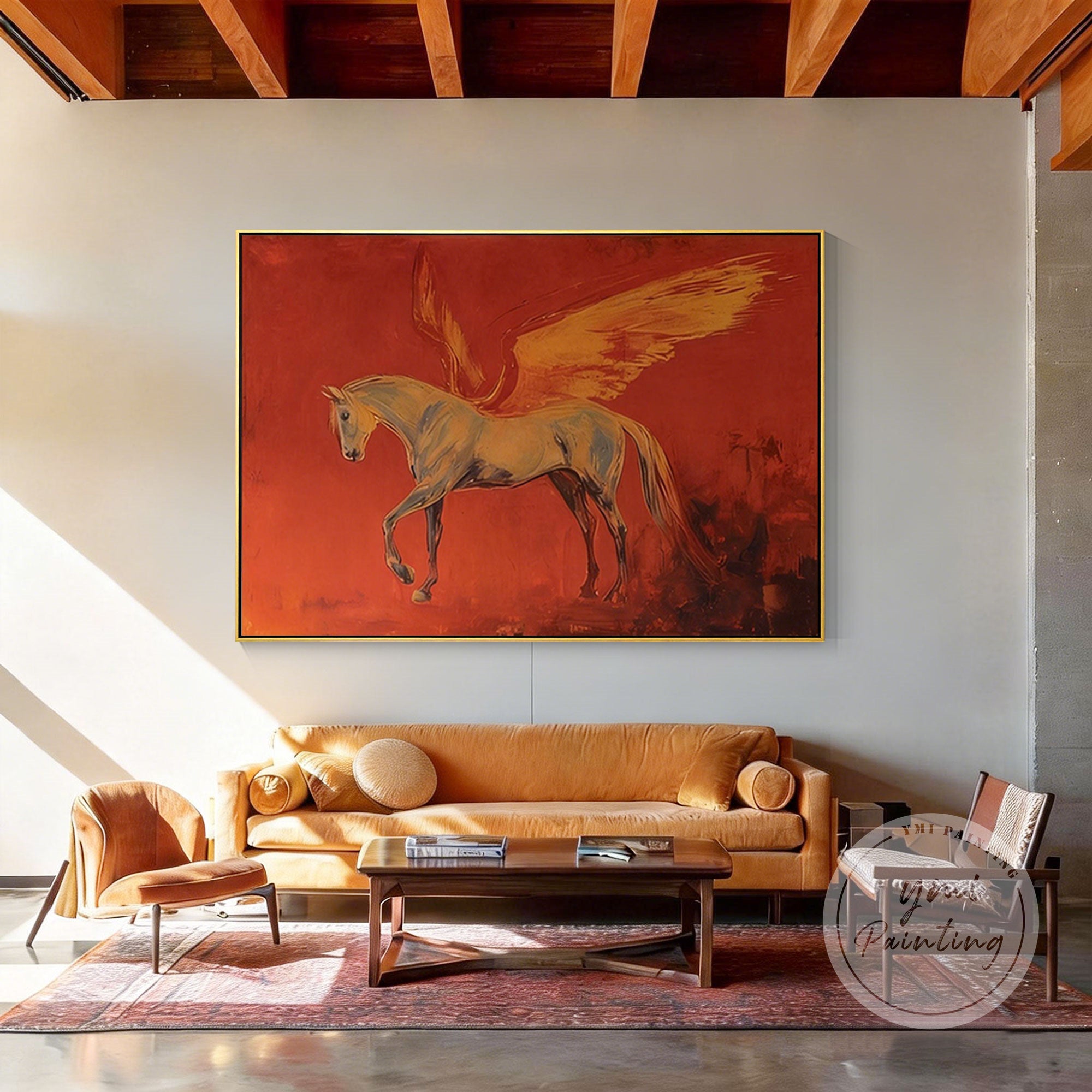 artwork in bold red tones