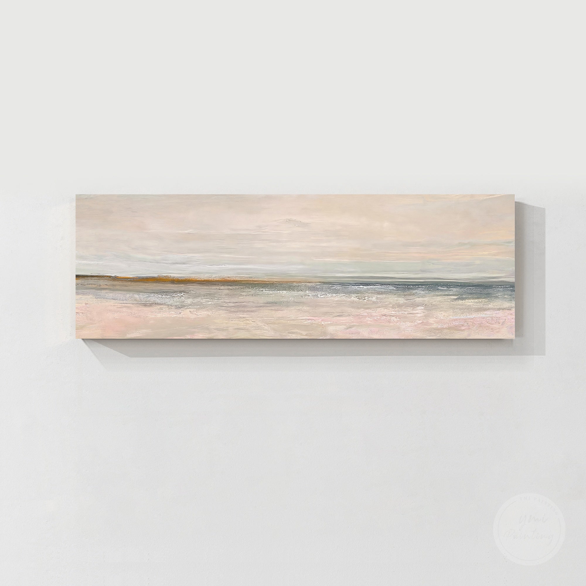 Soft textured abstract landscape painting in neutral colors
