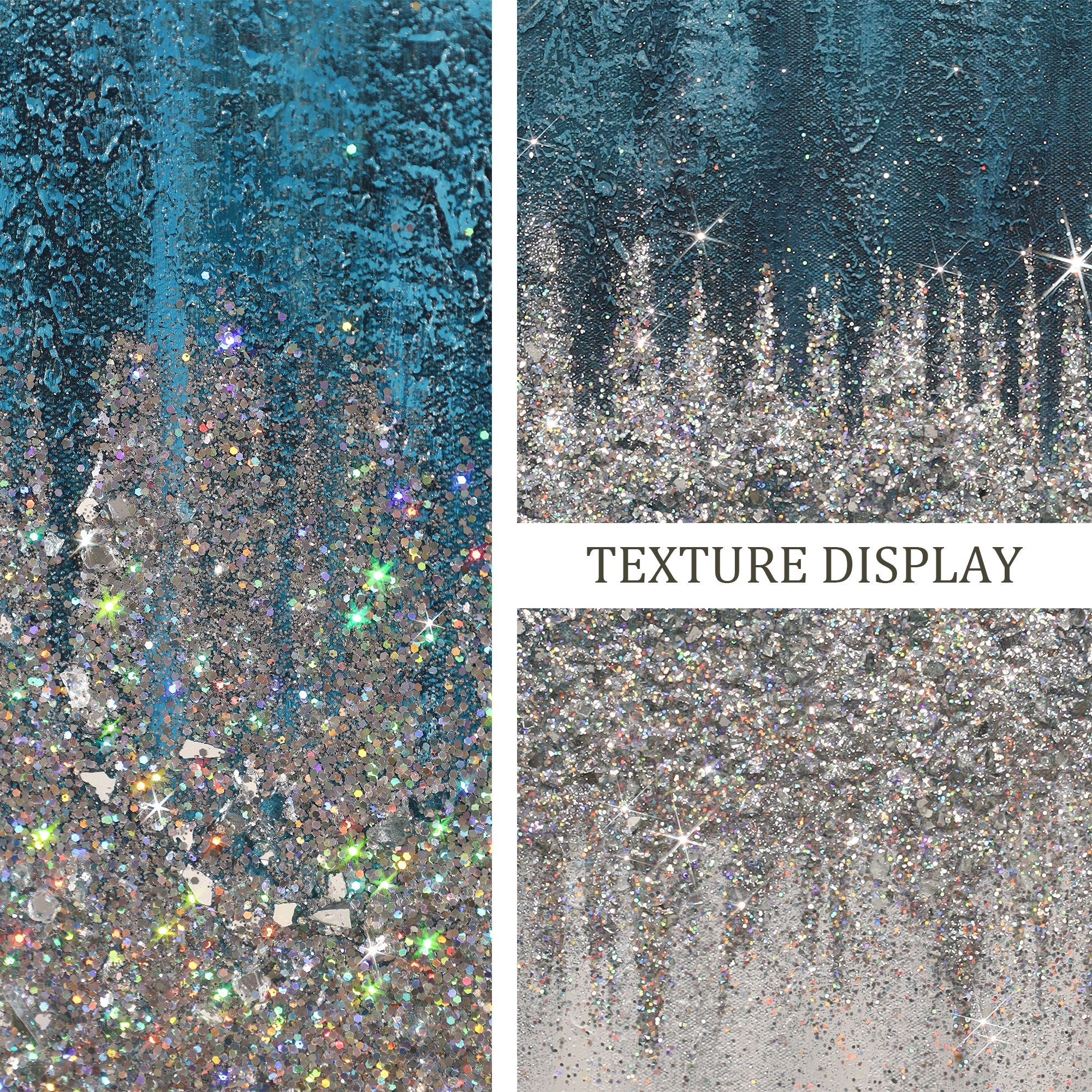 Silver Glitter Wall Art #YMA076