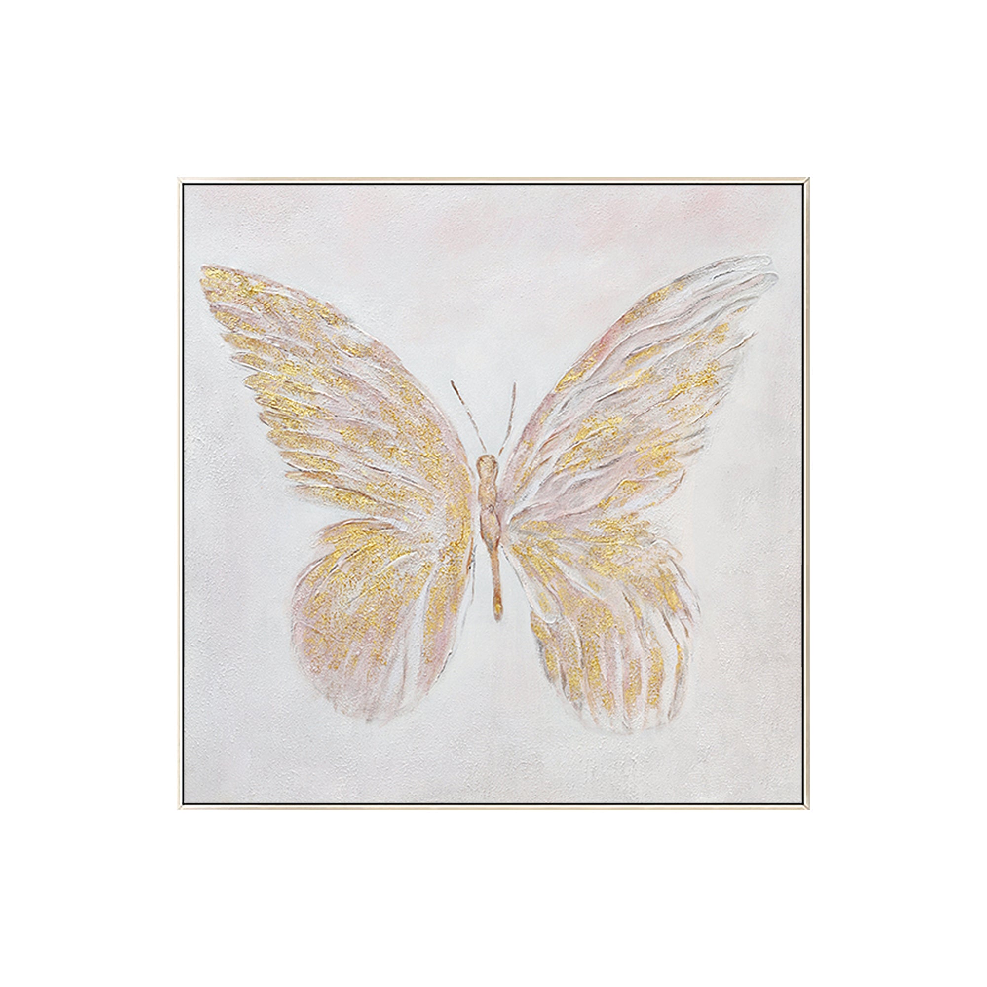 Original Gold Butterfly Wall Art featuring abstract design and rich textures, perfect for adding luxury to any space.
