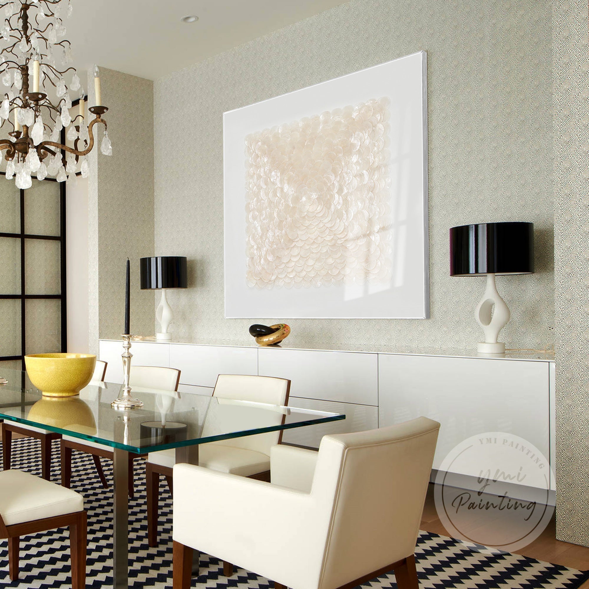 Luxe Capiz Shell Wall Decor in golden hues, adding sophistication and sea-inspired beauty to your walls.