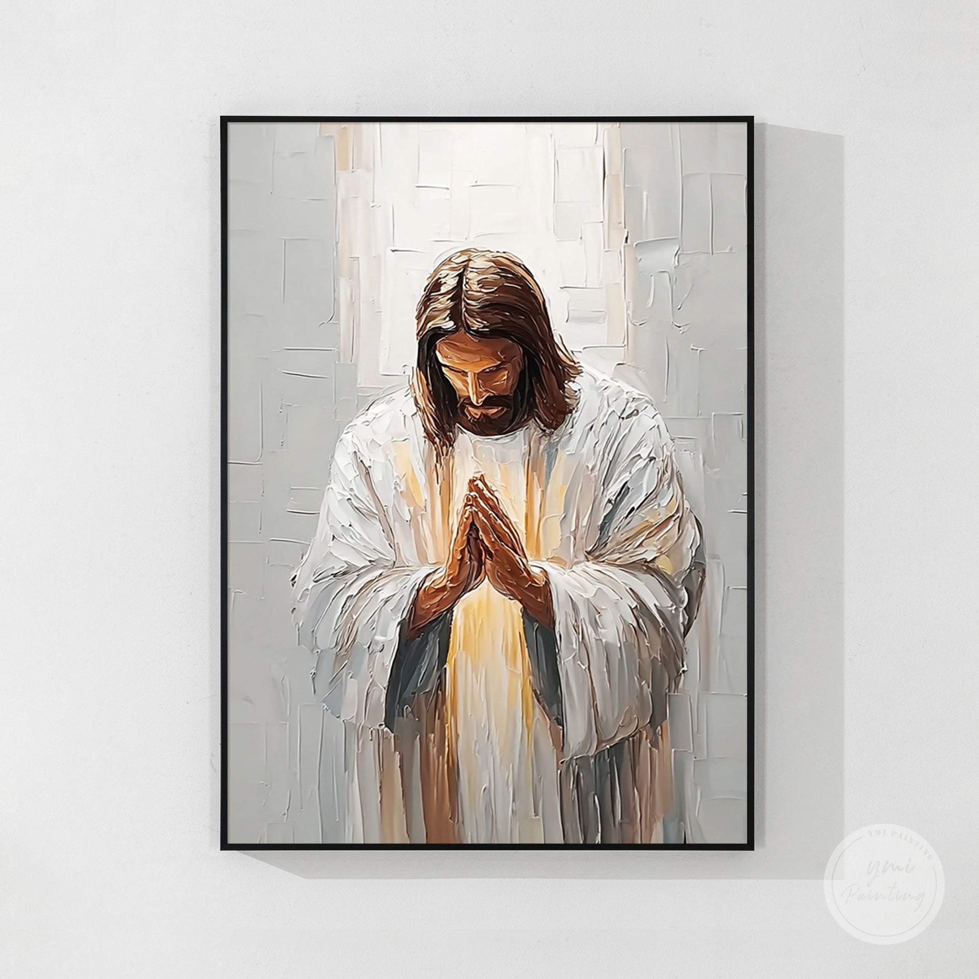 christian wall art jesus praying modern artwork