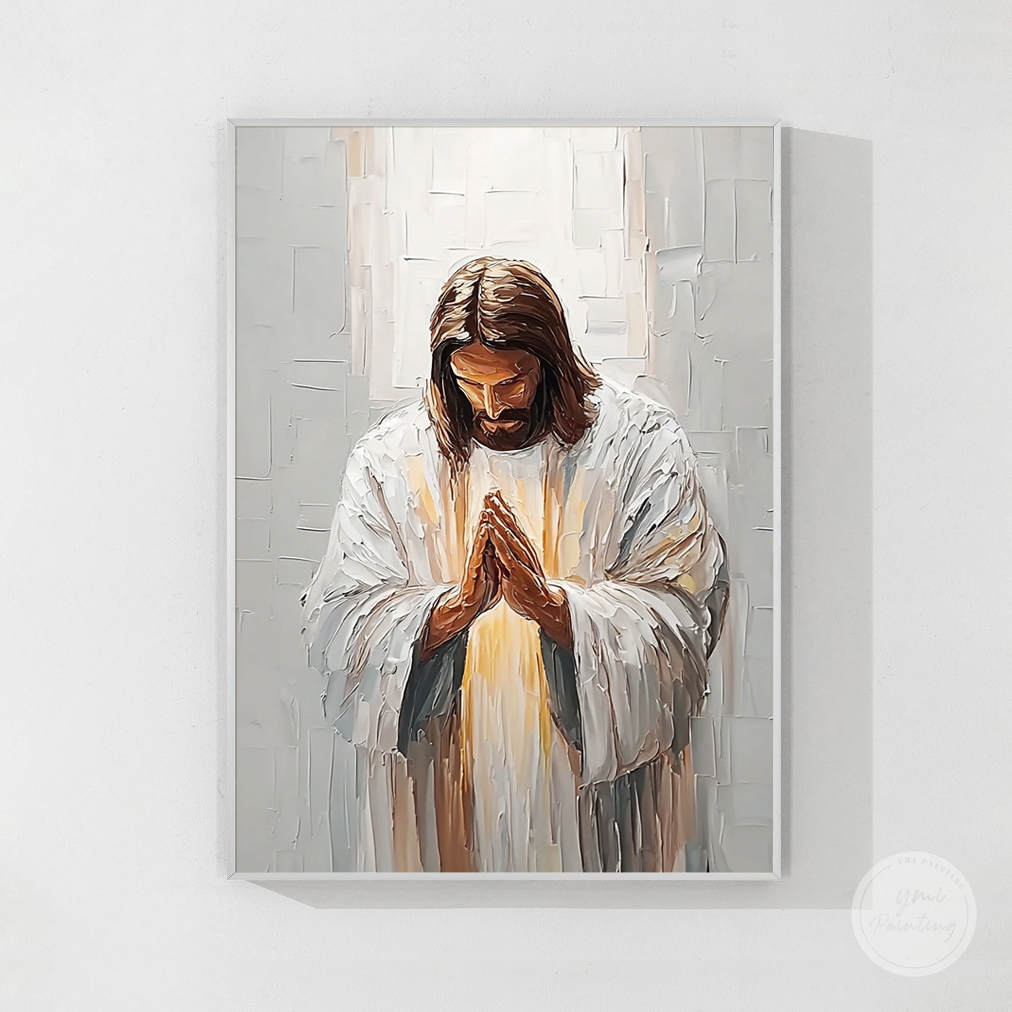 religious jesus painting with light spiritual decor