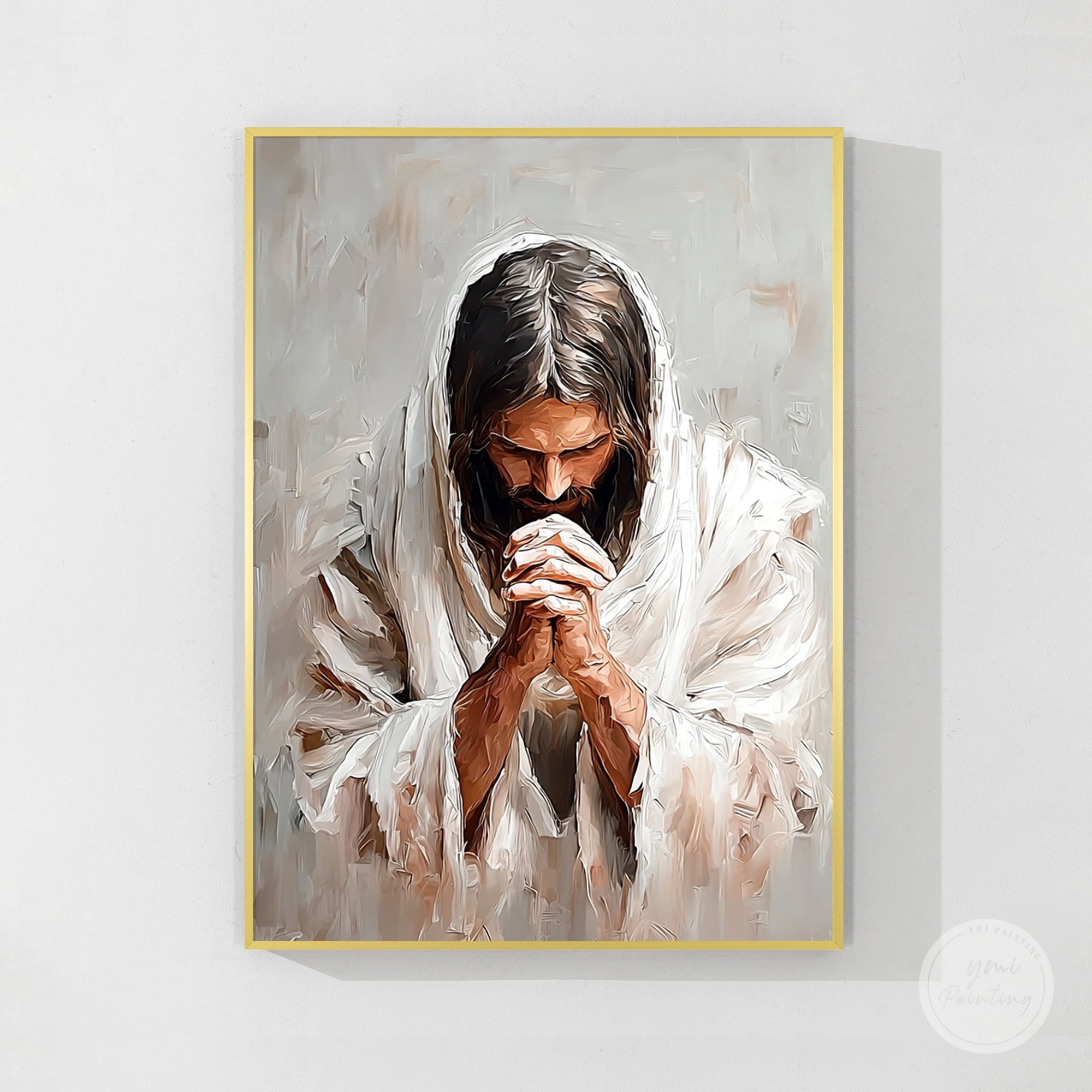 pintura religiosa de Jesus em tom neutro