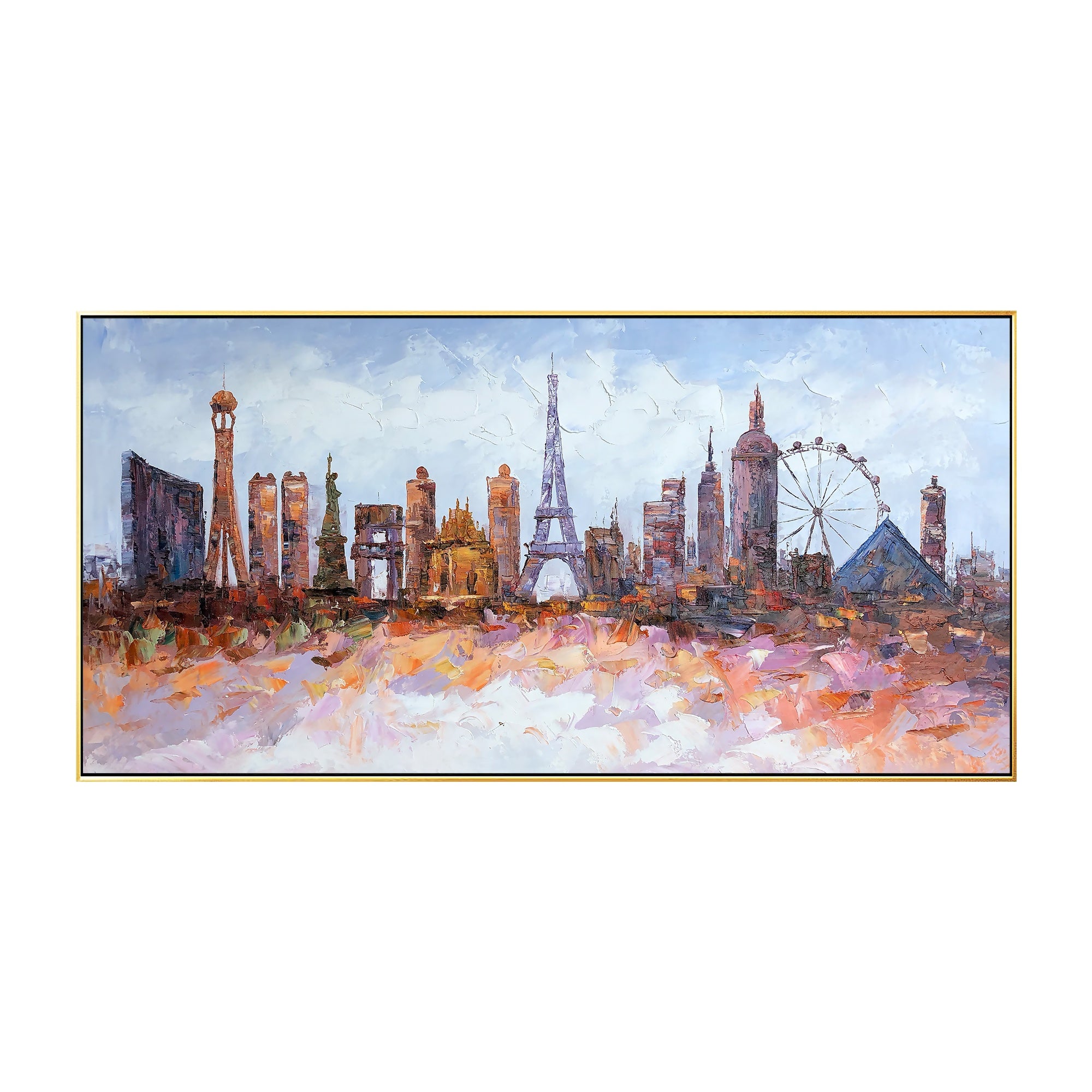 Abstract Las Vegas skyline on canvas, capturing the essence of the city’s excitement and energy.