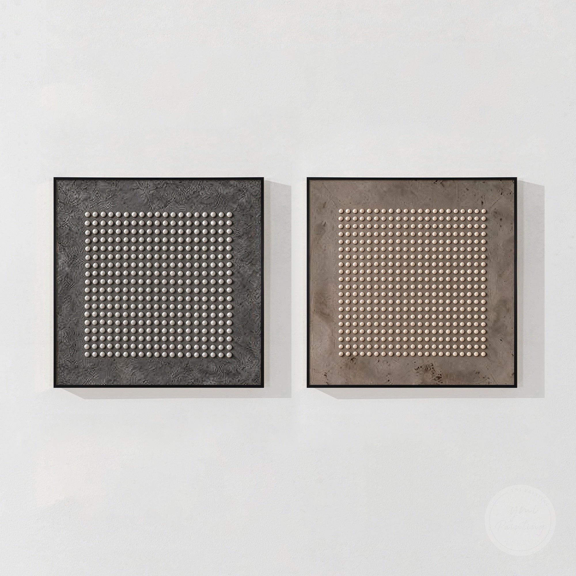 Soft neutral abstract wall decor with dimensional texture