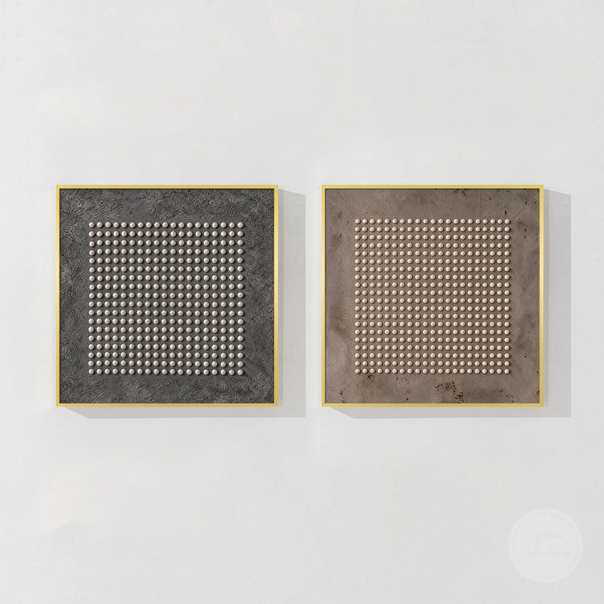 Contemporary textured geometric artwork set design