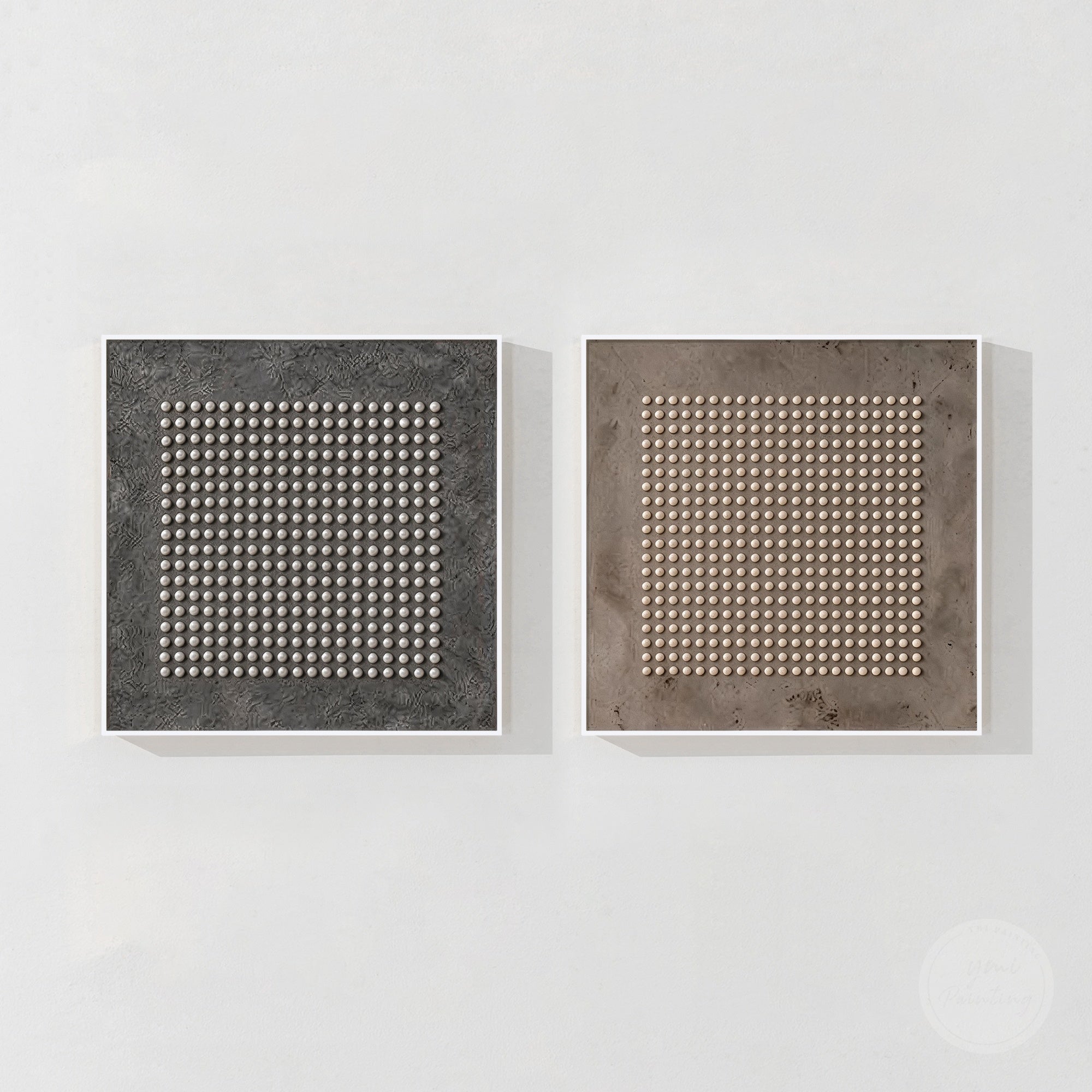 Contemporary textured geometric artwork set design