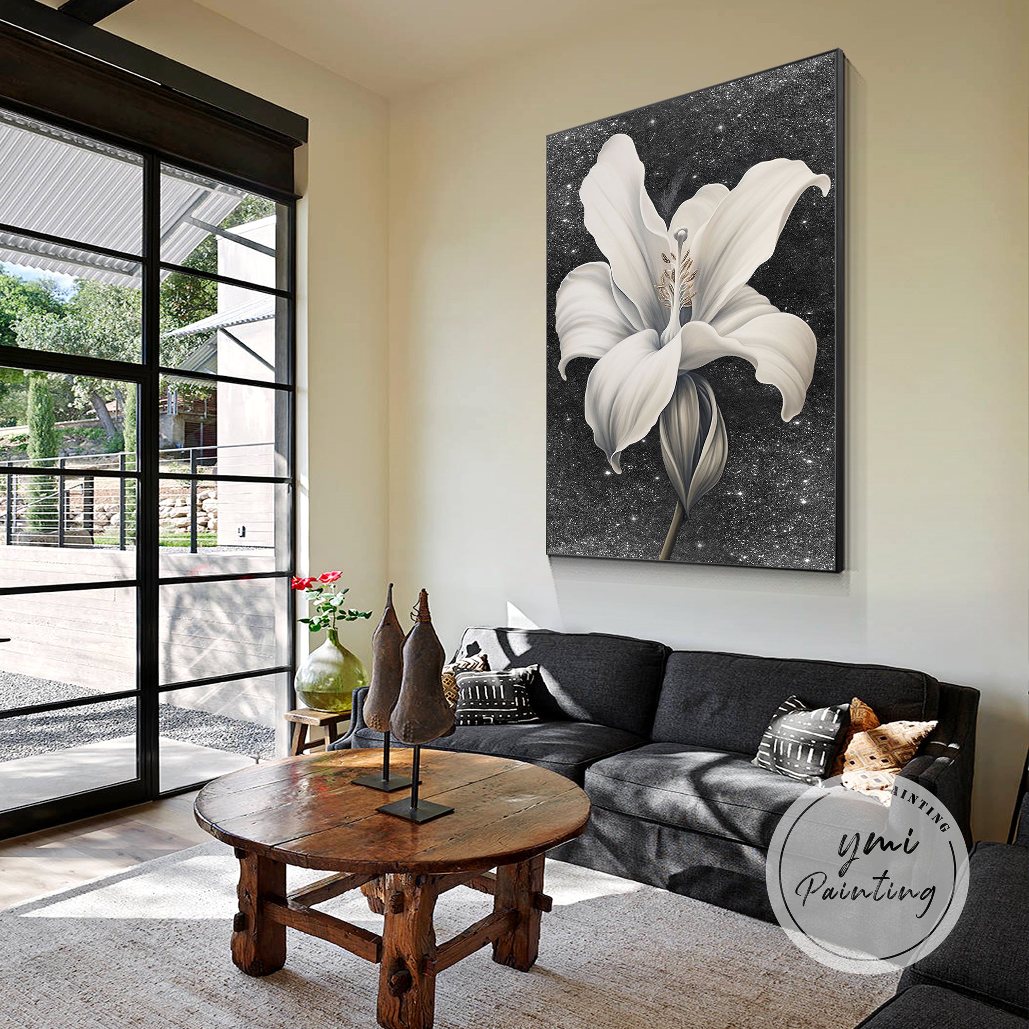 Contemporary floral canvas for home or office decor