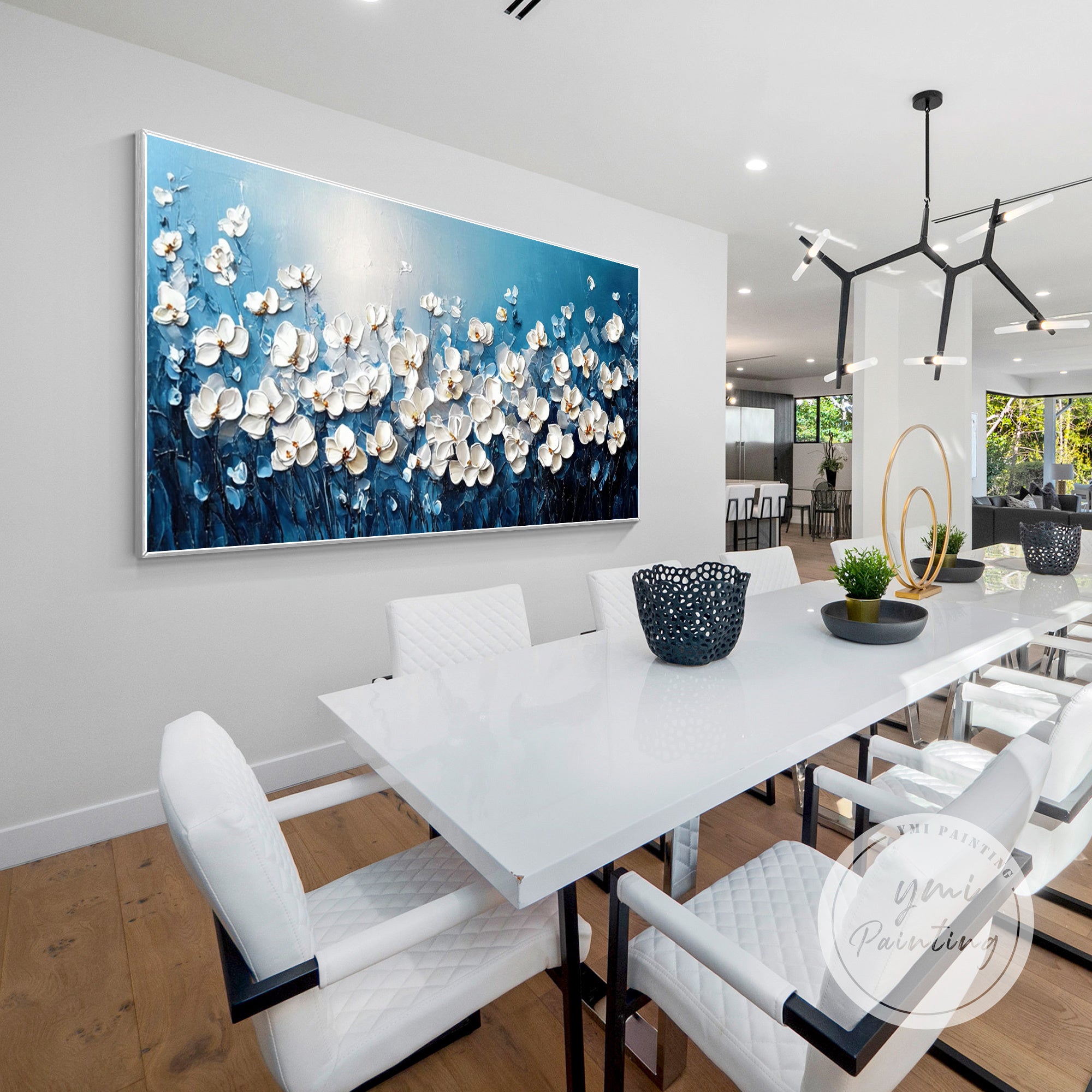 Contemporary textured blossom wall decor