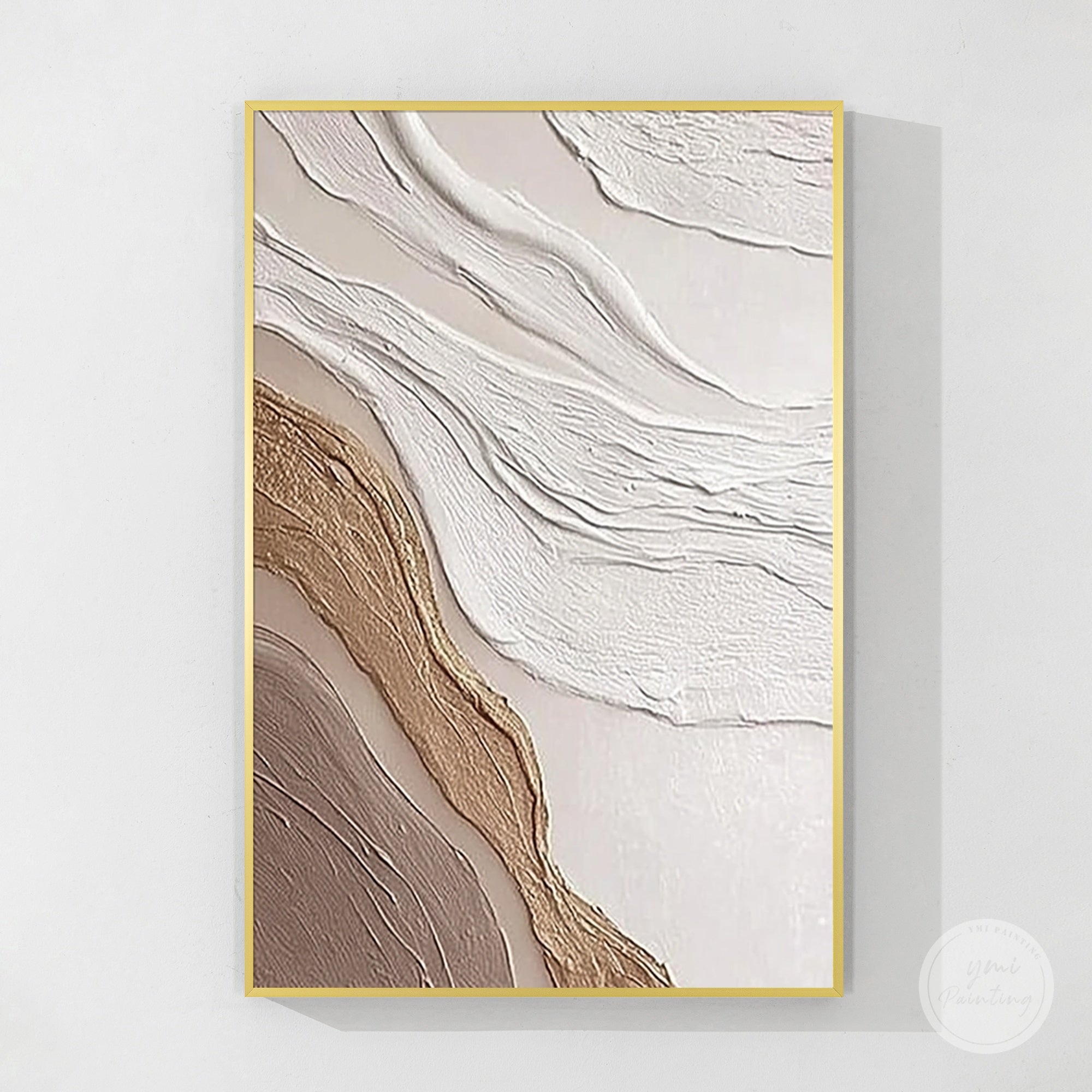 Abstract landscape inspired wall art with soft layers