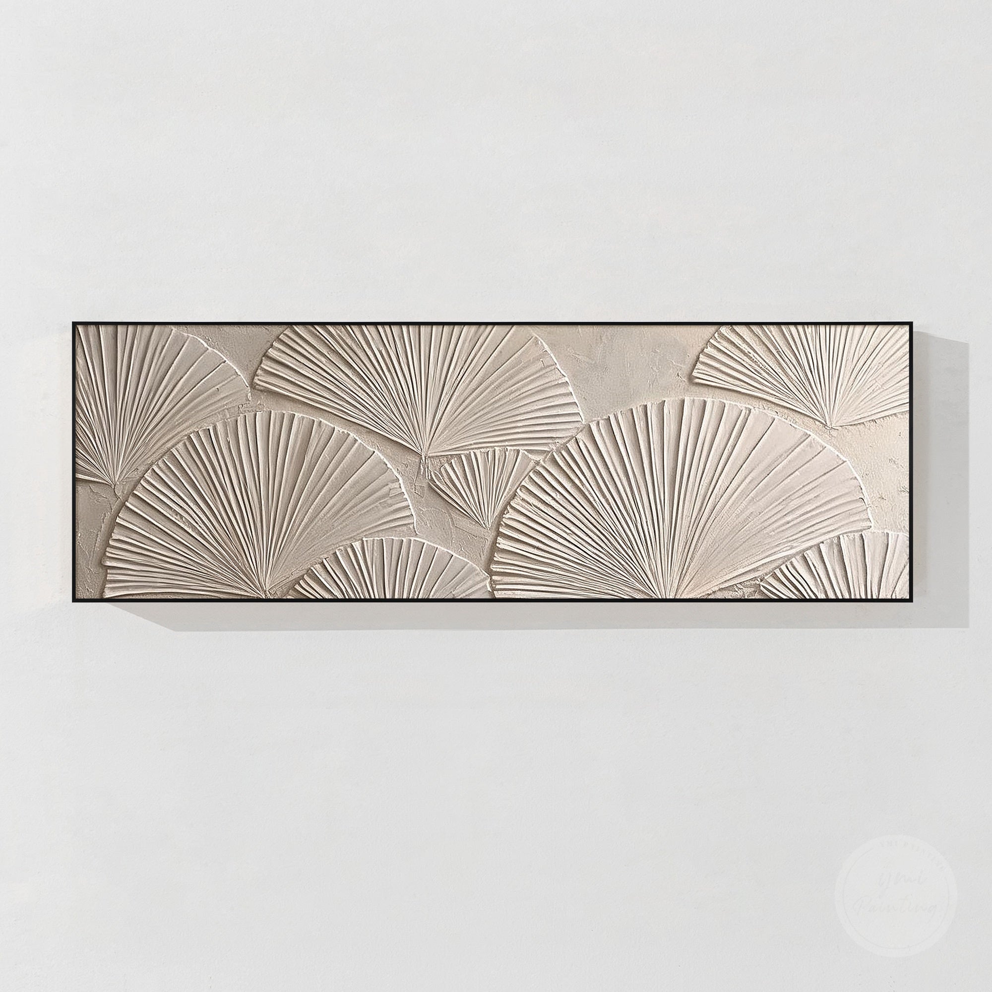 Contemporary neutral abstract artwork with raised surface