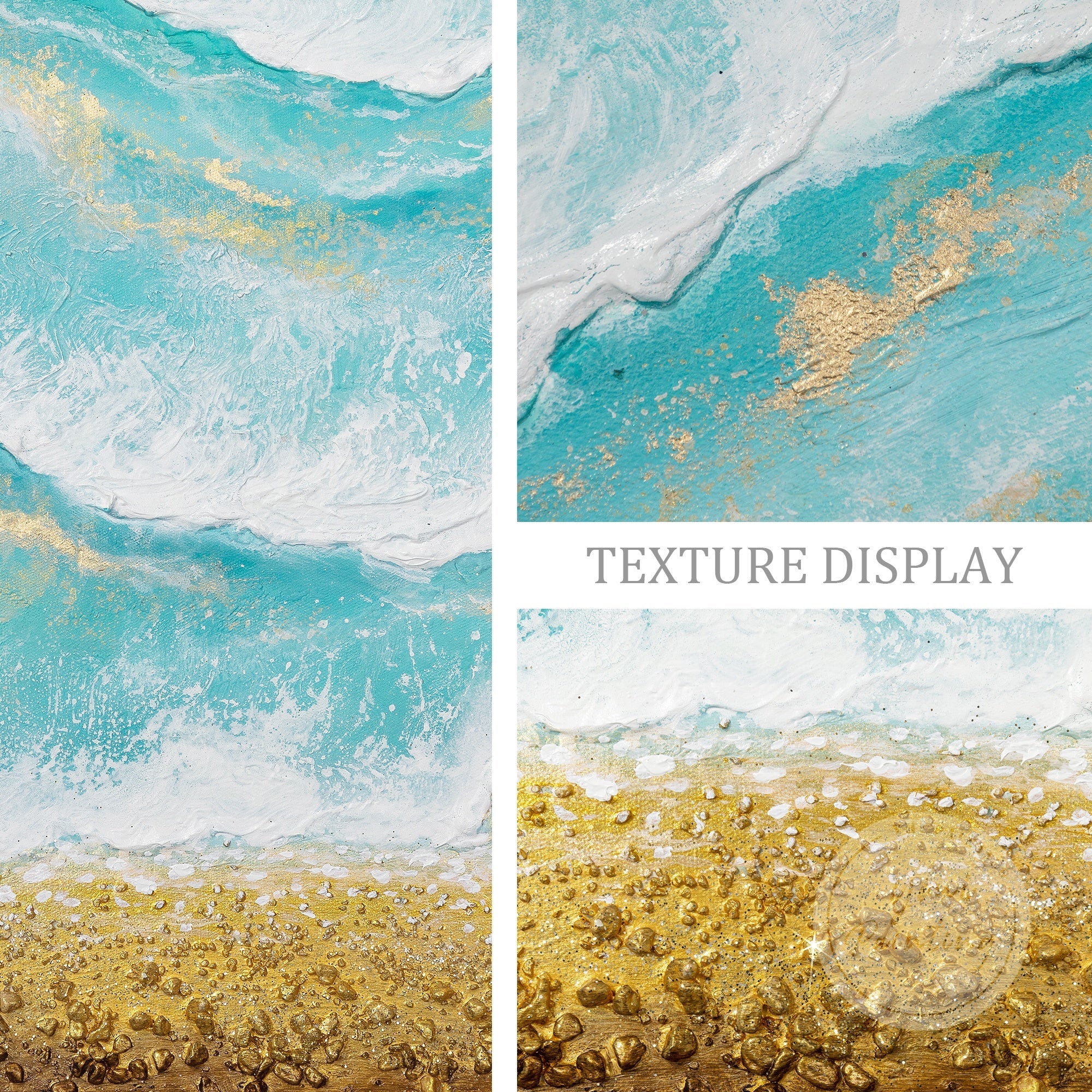 Textured beach waves with sparkling sea foam