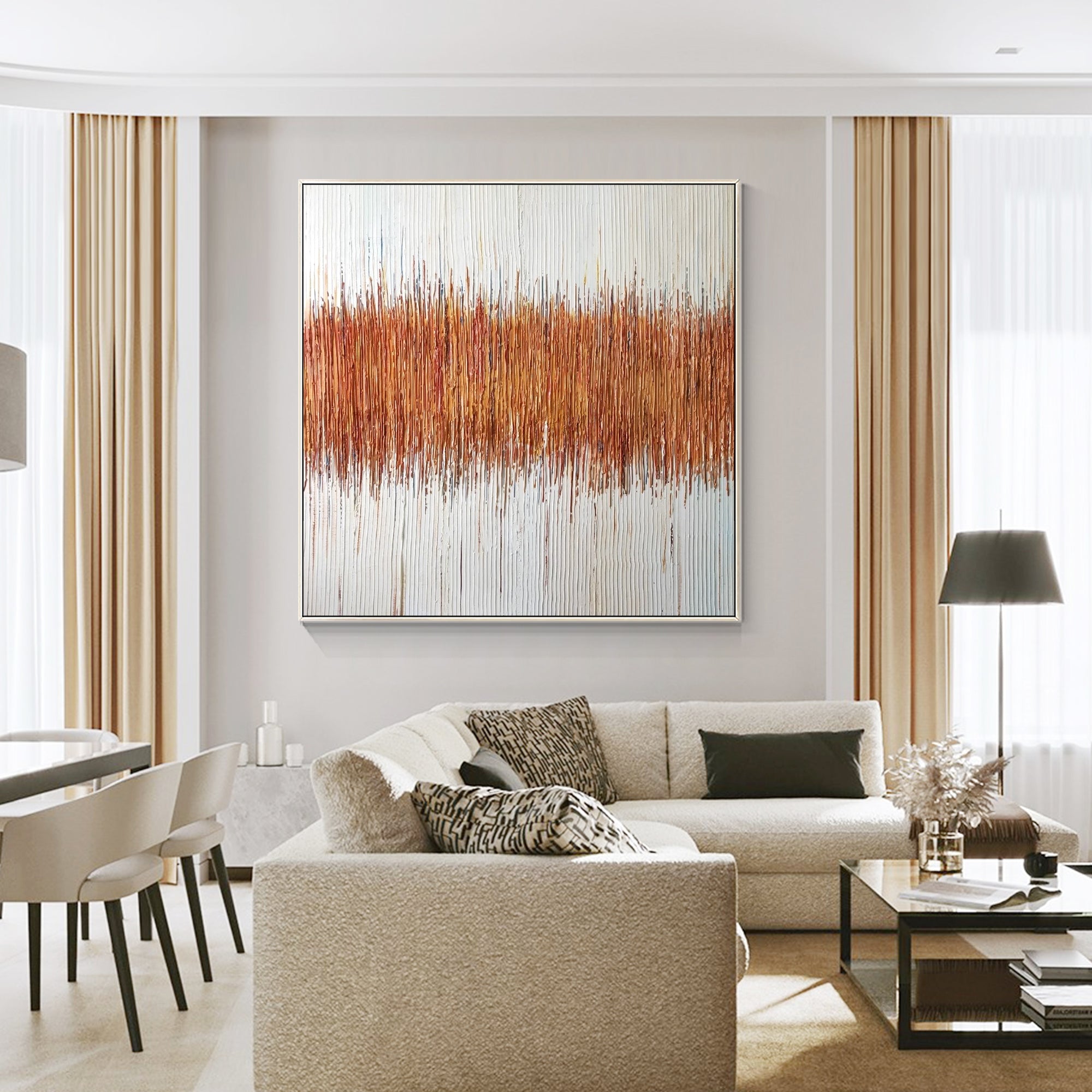 Earth Tone Textured Abstract Painting for Modern Interiors