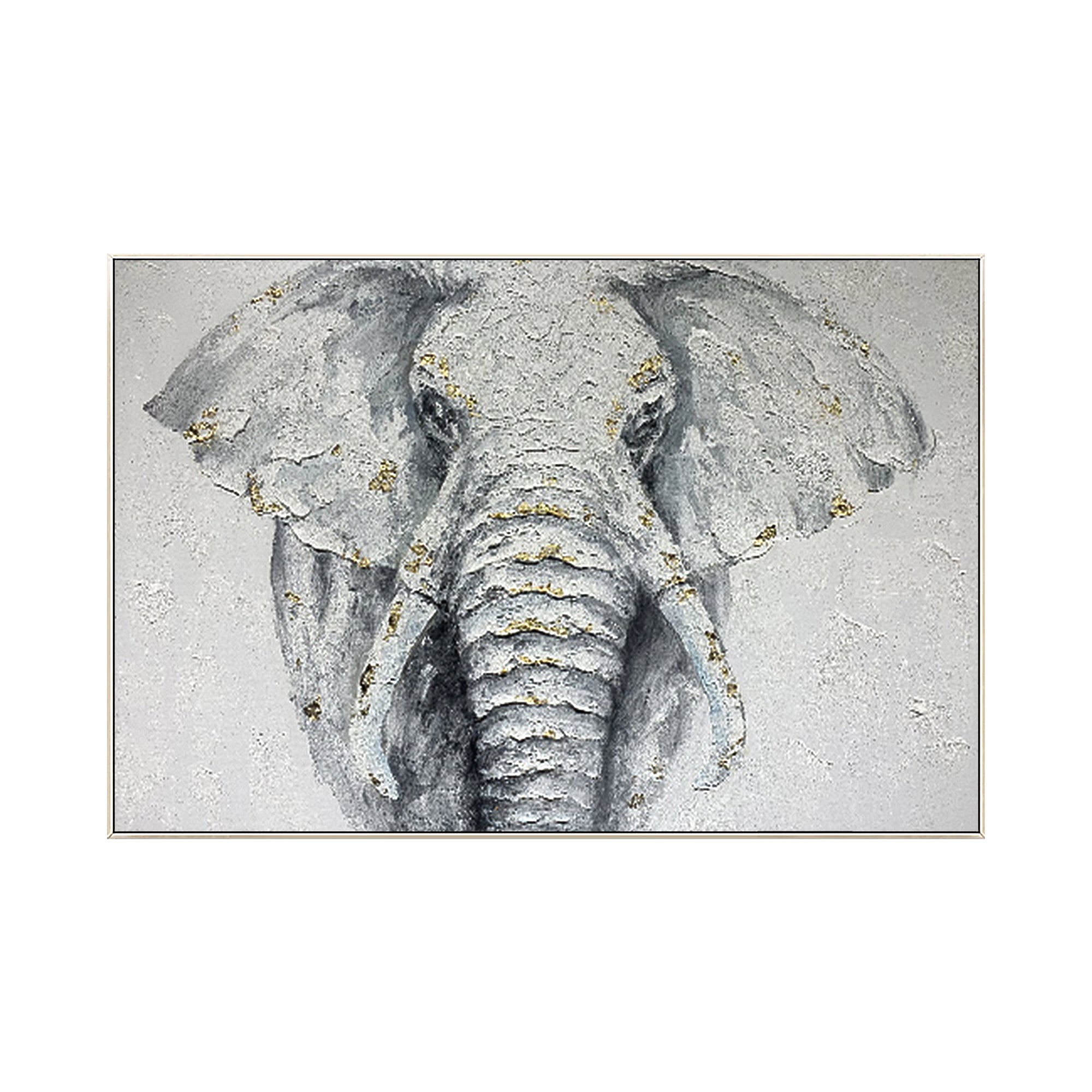 Grey Abstract Elephant Canvas Art featuring rich textures and intricate details, enhancing any space with a sense of wisdom and peace.